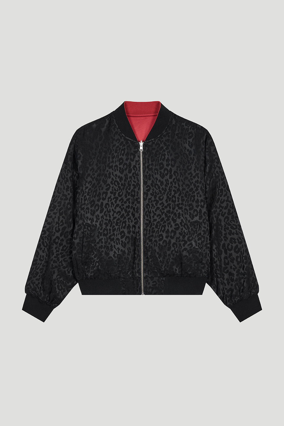 Elin Reversable Bomber Jacket Leo Black/Maroon