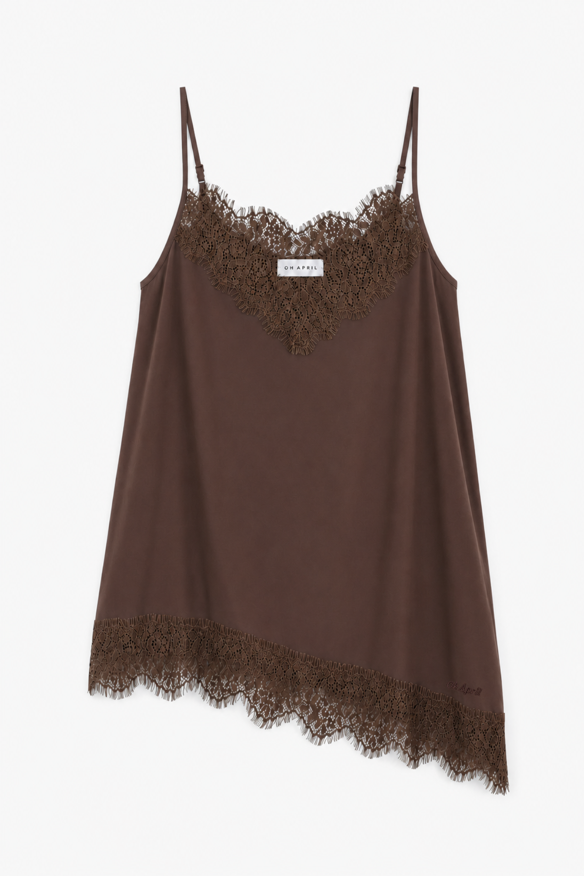 Tami Satin Top Dark Brown