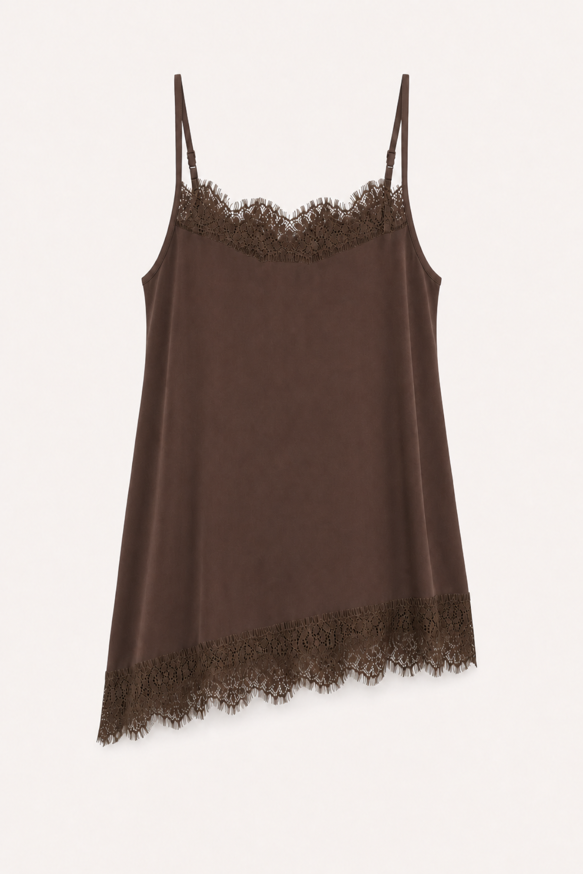Tami Satin Top Dark Brown
