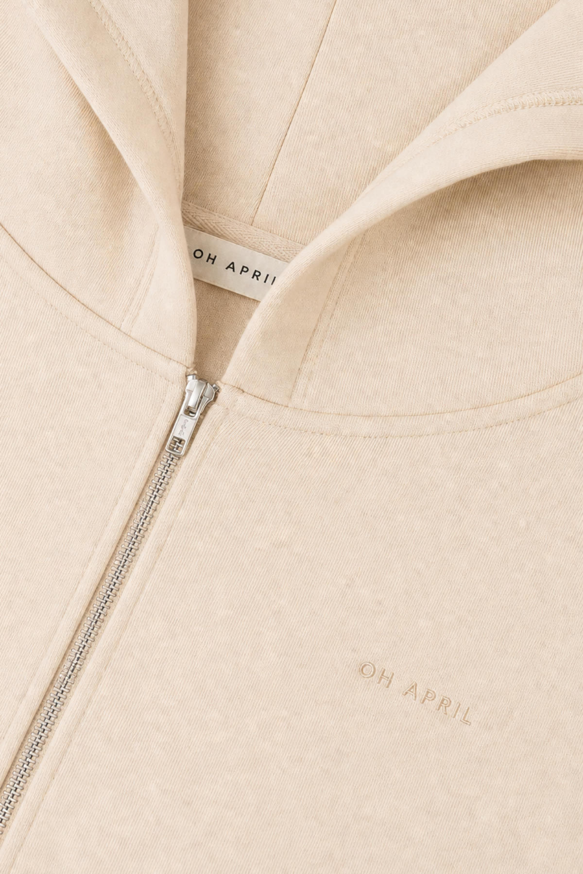 BF Zip Hoodie Flower Beige
