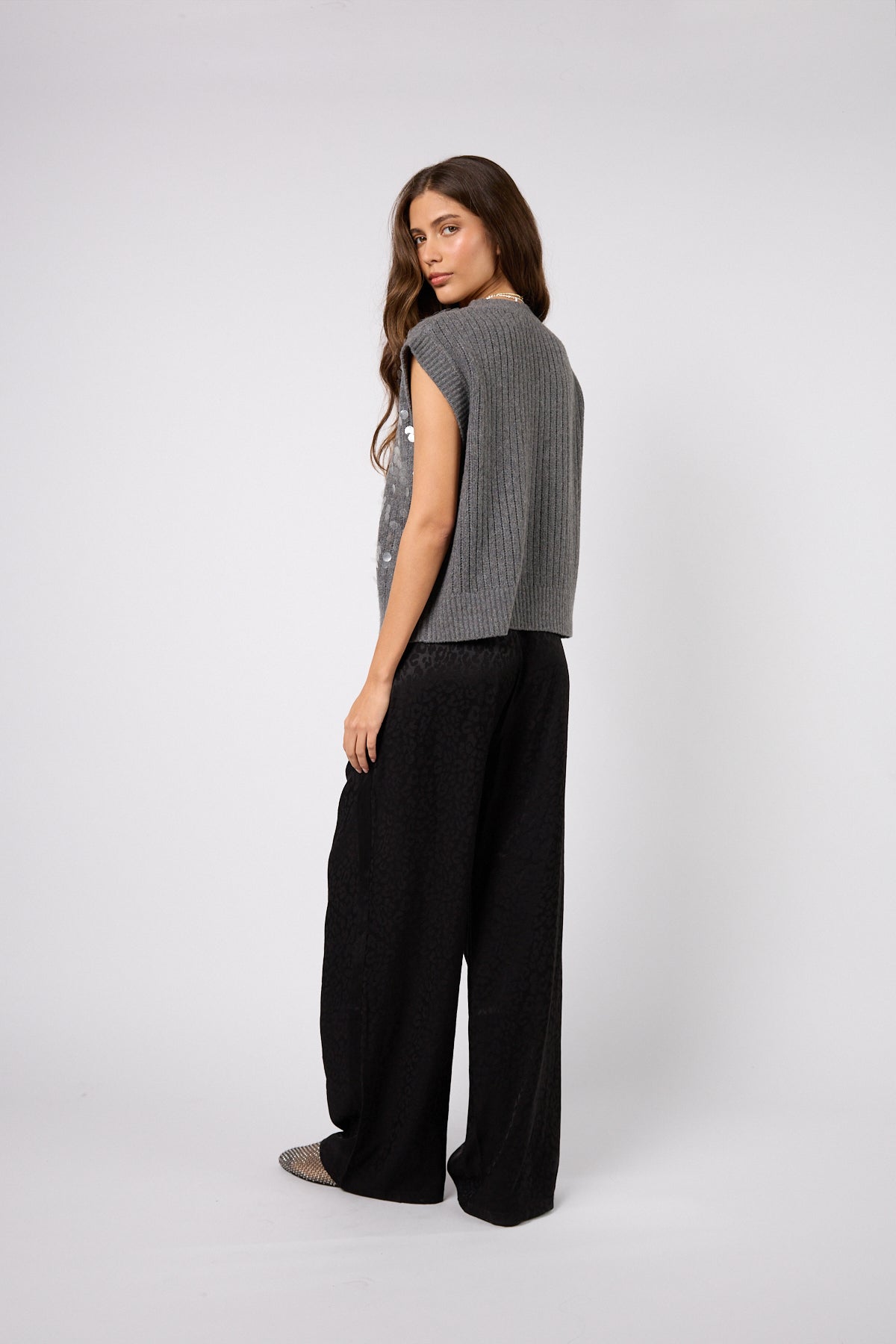 Fia Knit Vest Graphite