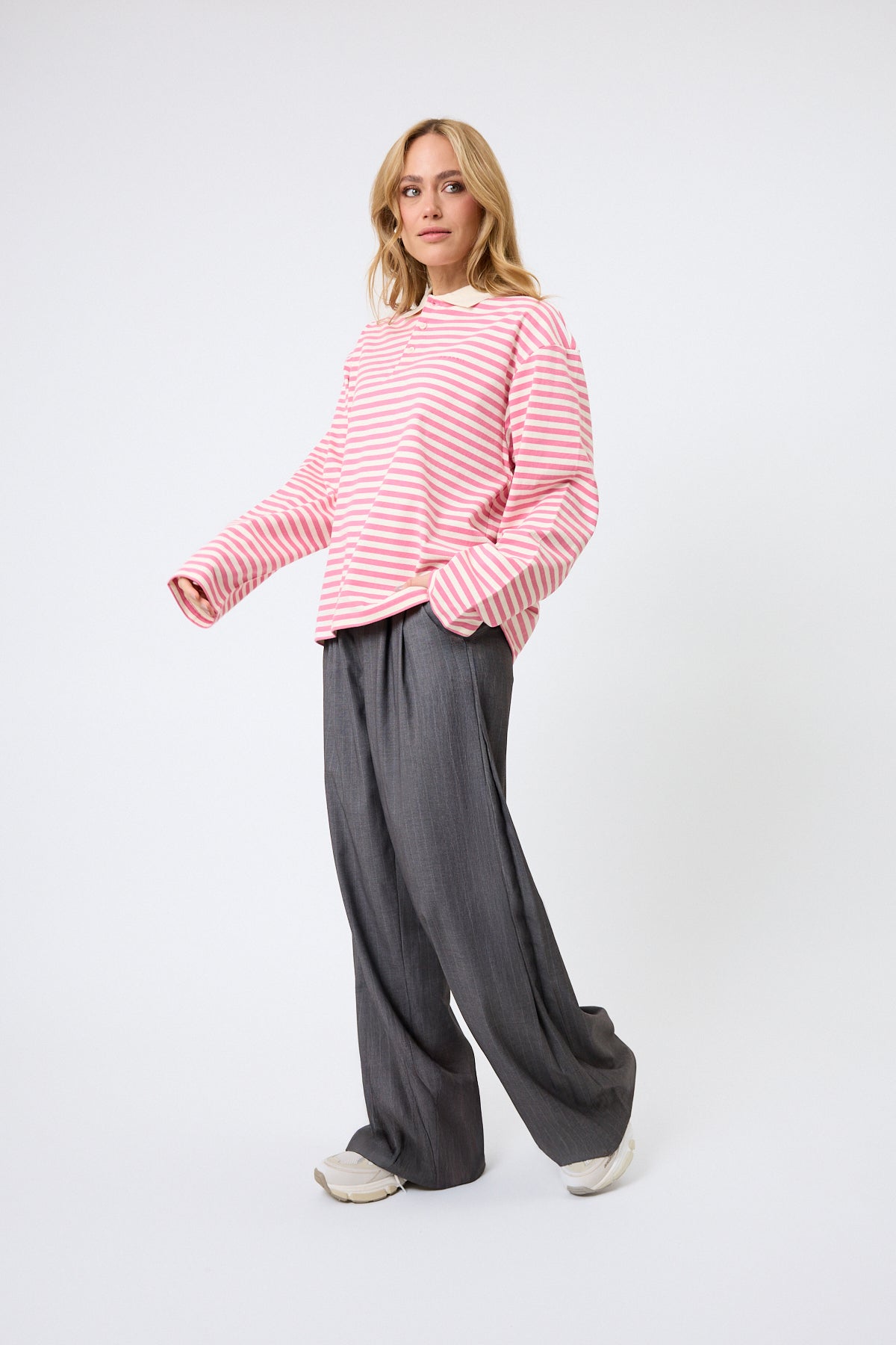 Jolina Polo Dark Rose/Beige