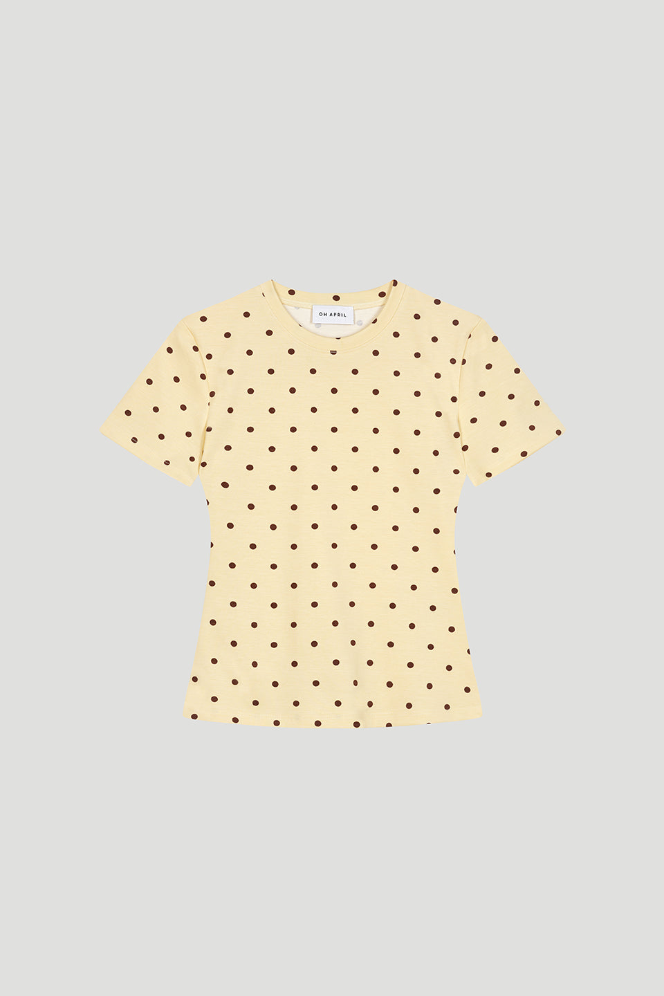 Joy Slim Fit T-Shirt Butter Yellow Polkadot