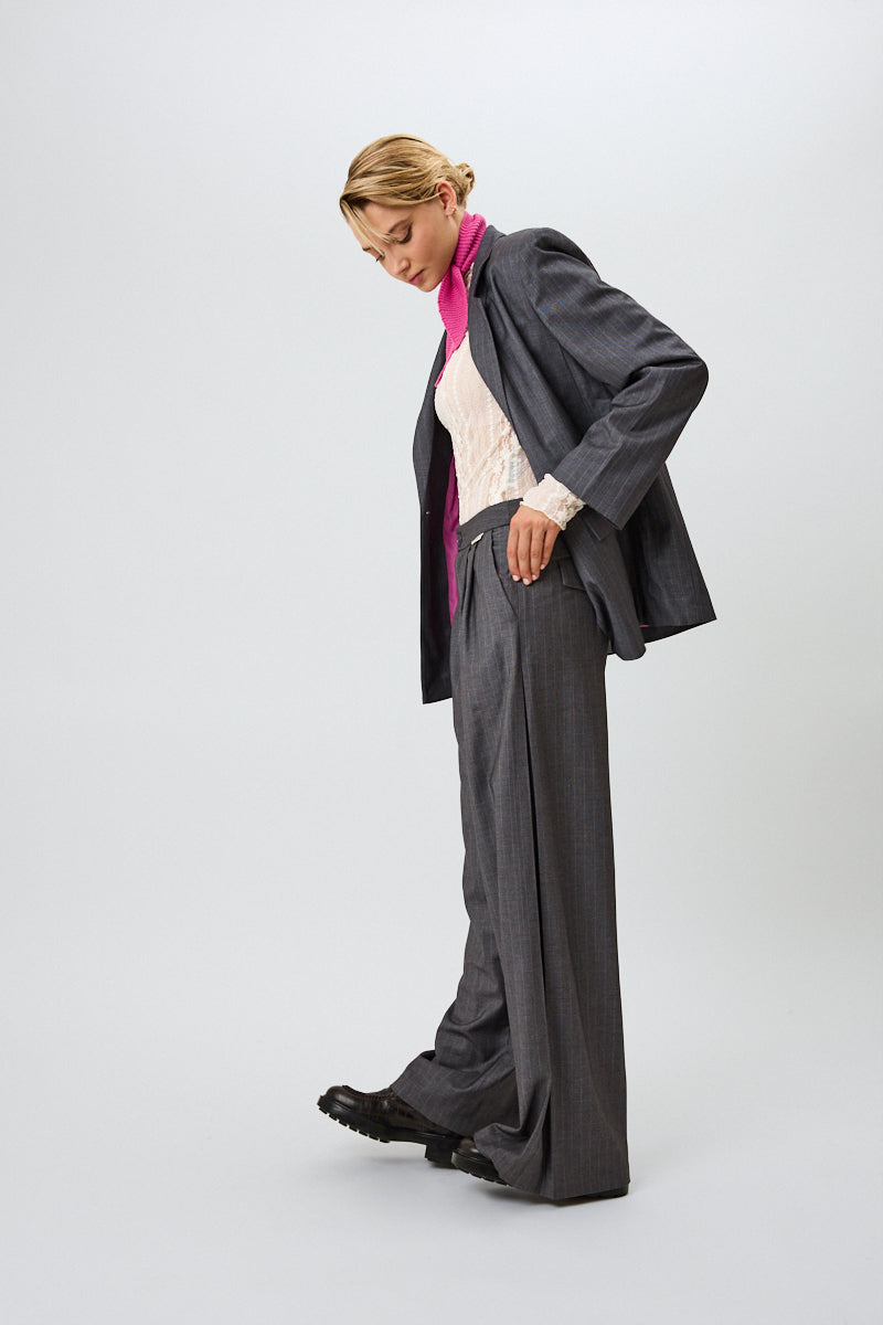 Leana Pleated Trousers Pinstripe