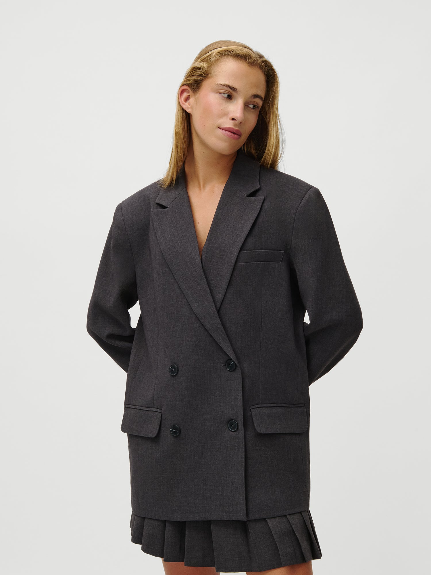 Franja Blazer Dark Grey Melange