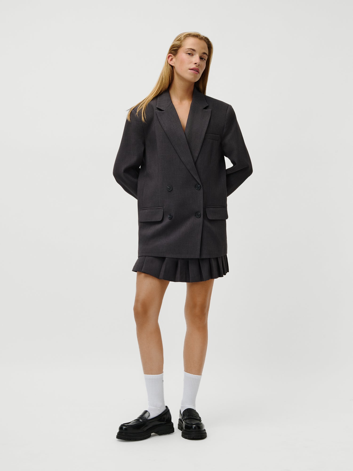 Franja Blazer Dark Grey Melange