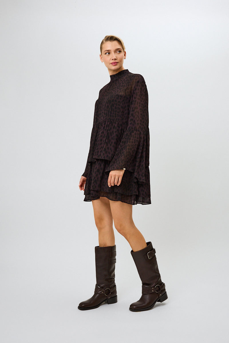 Lavinia Volant Dress Leo Truffle