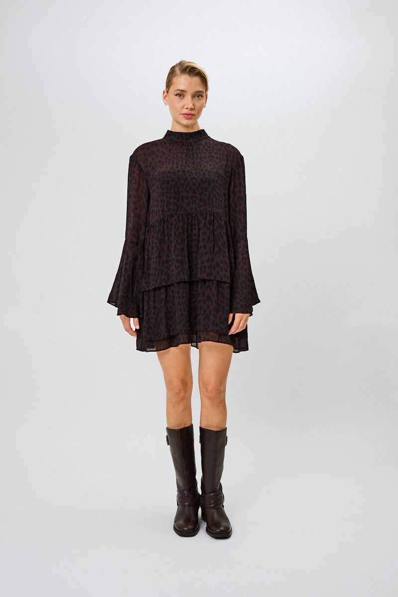Lavinia Volant Dress Leo Truffle