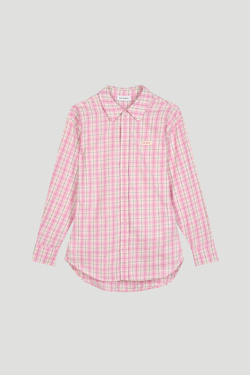 Lilia Oversized Shirt Petal Cream Check