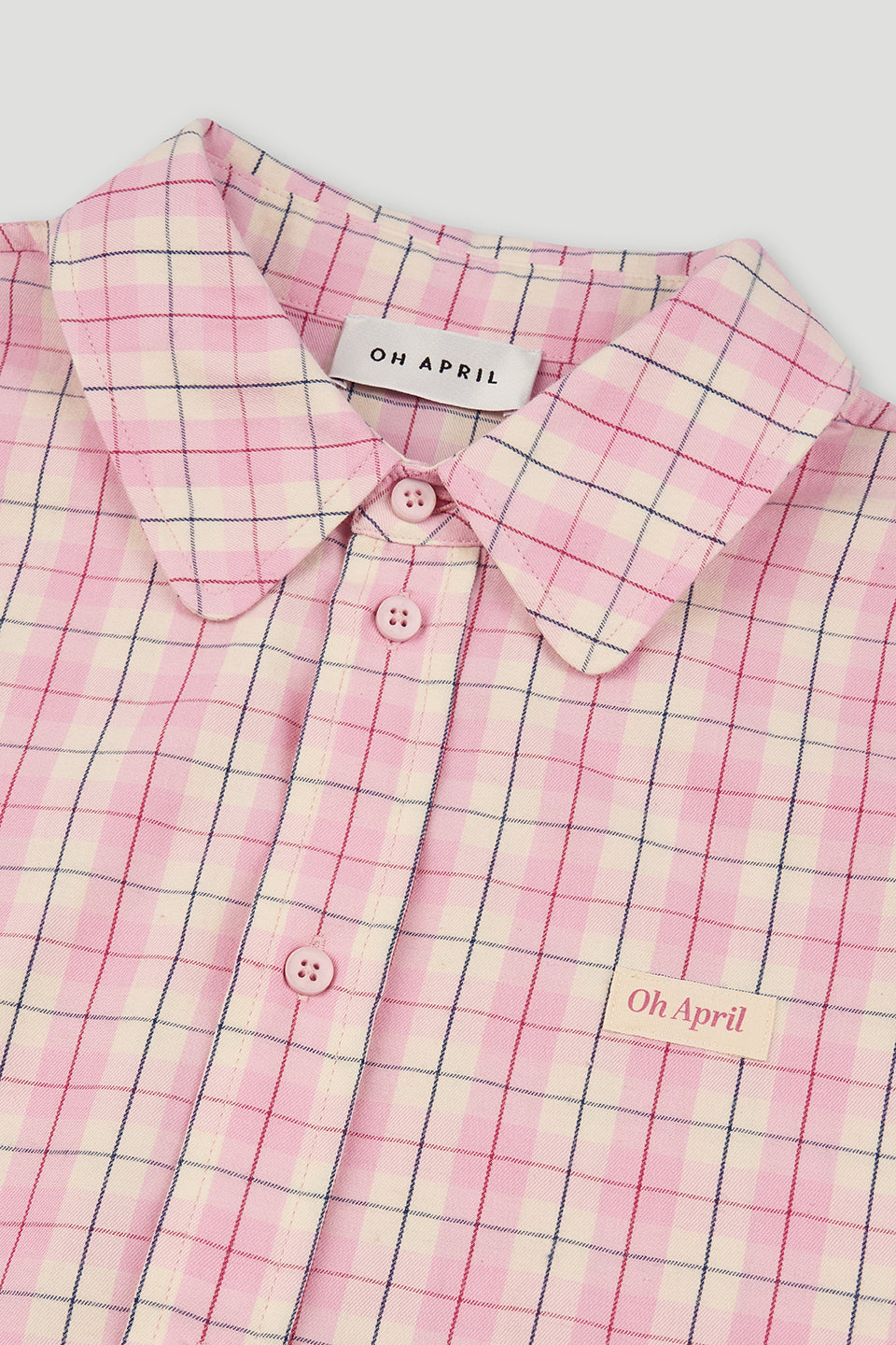 Lilia Oversized Shirt Petal Cream Check