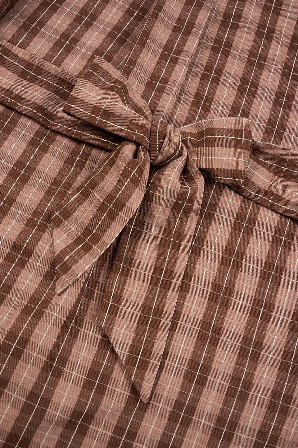 Lilia Oversized Shirt Cocoa Dust Check