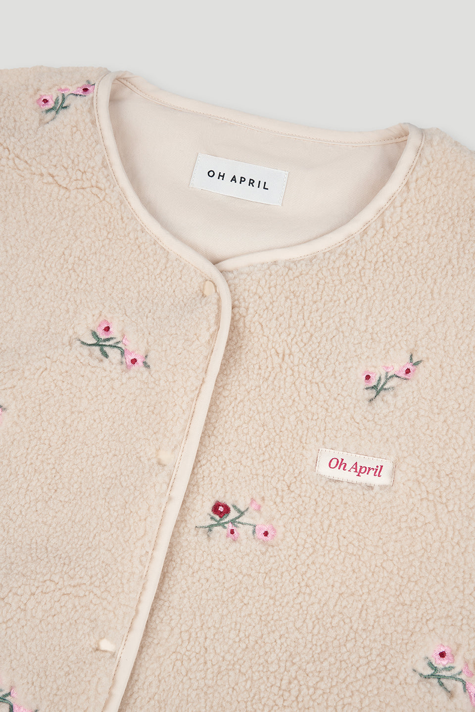 Magnolia Fleece Vest Off White Floral