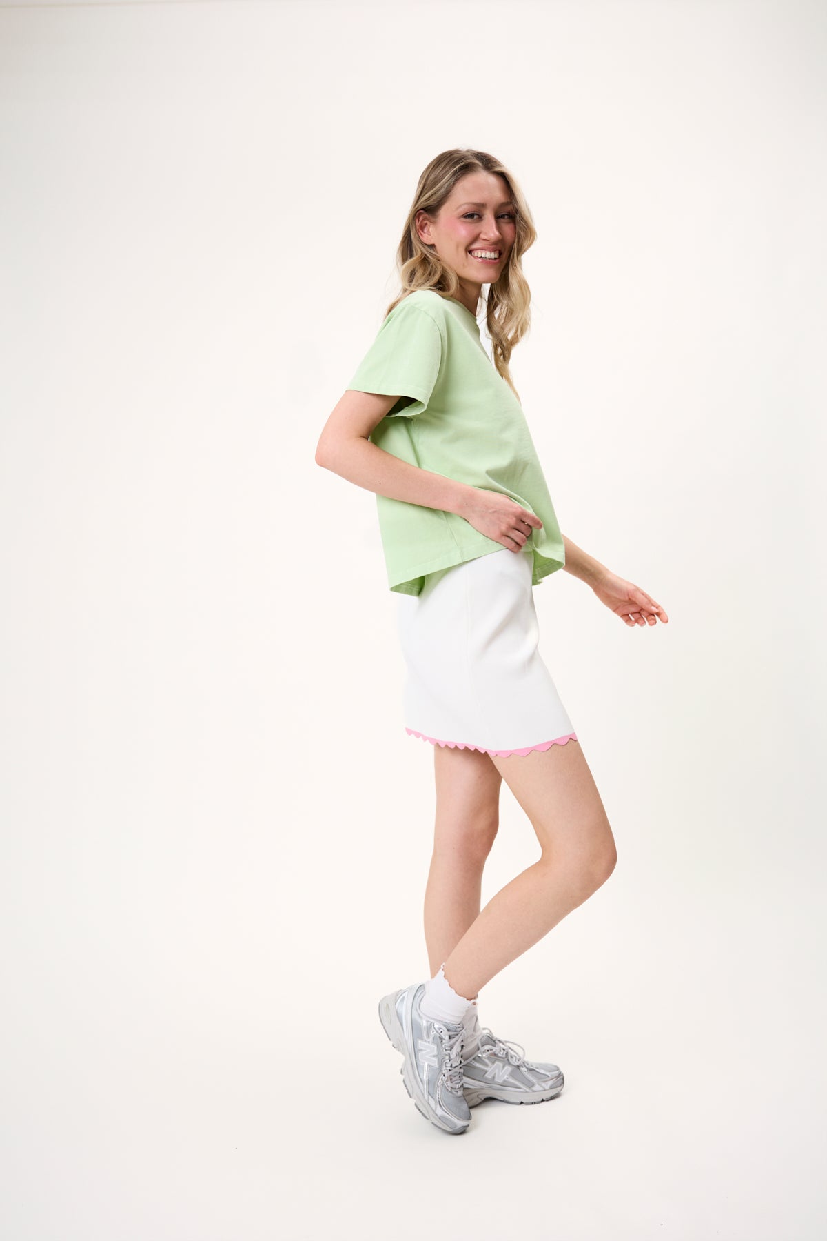 Ella Boxy T-Shirt Mint Green Acid