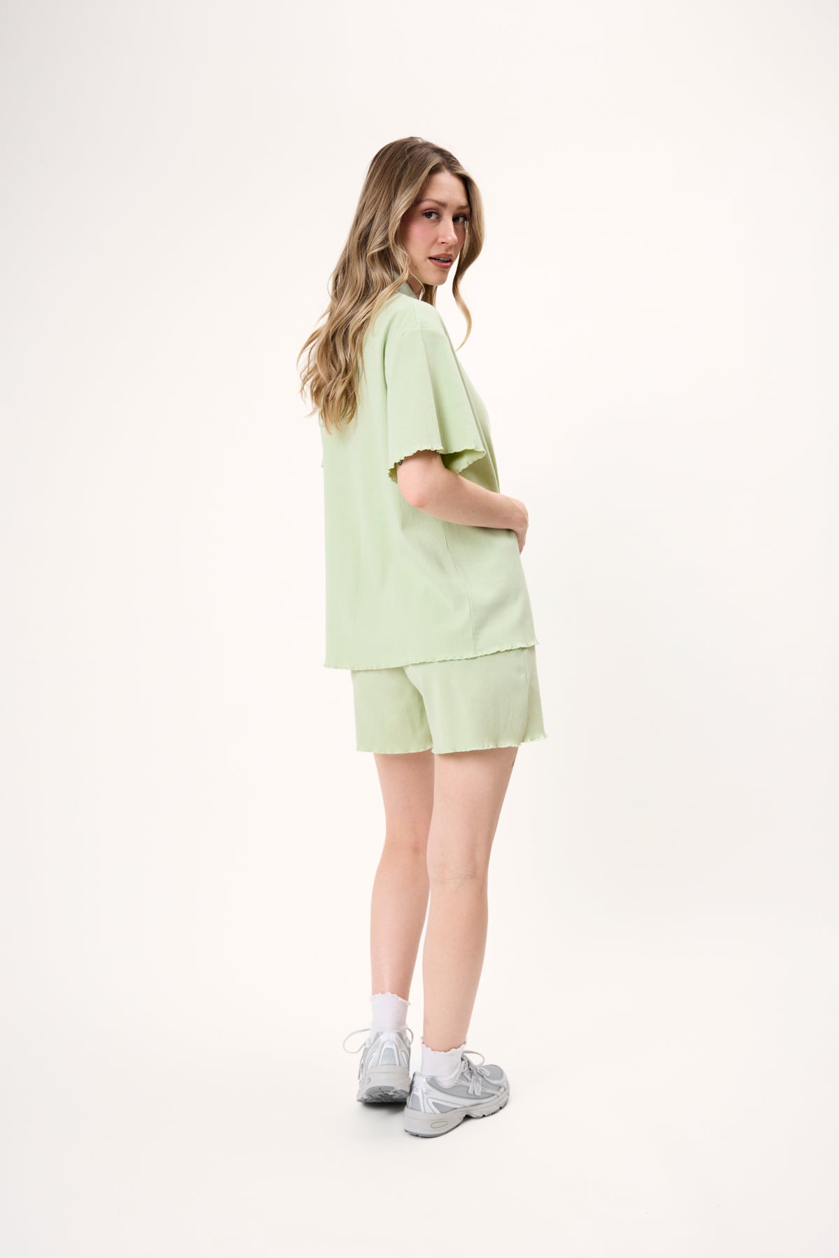 Fleur Short Sleeve Blouse Mint Green