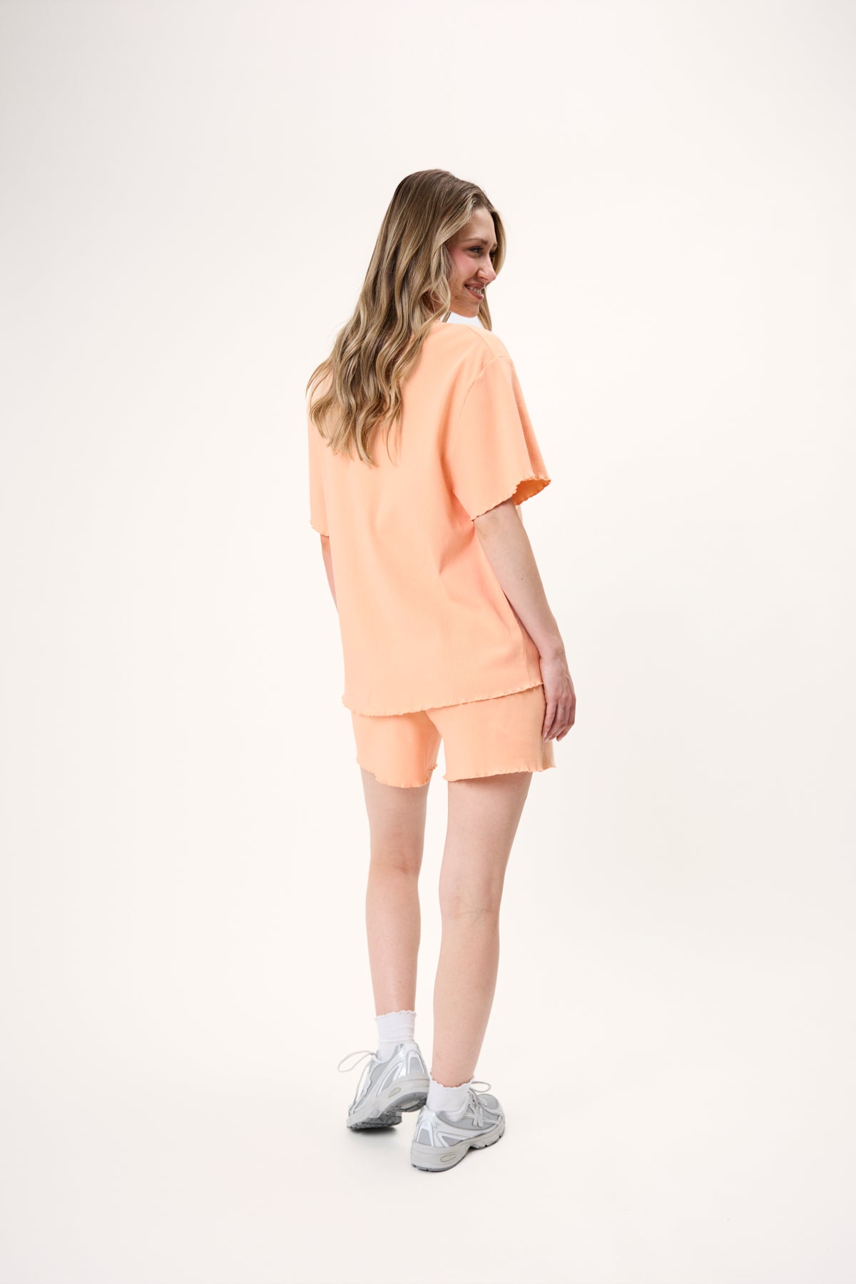 Fleur Short Sleeve Blouse Peach