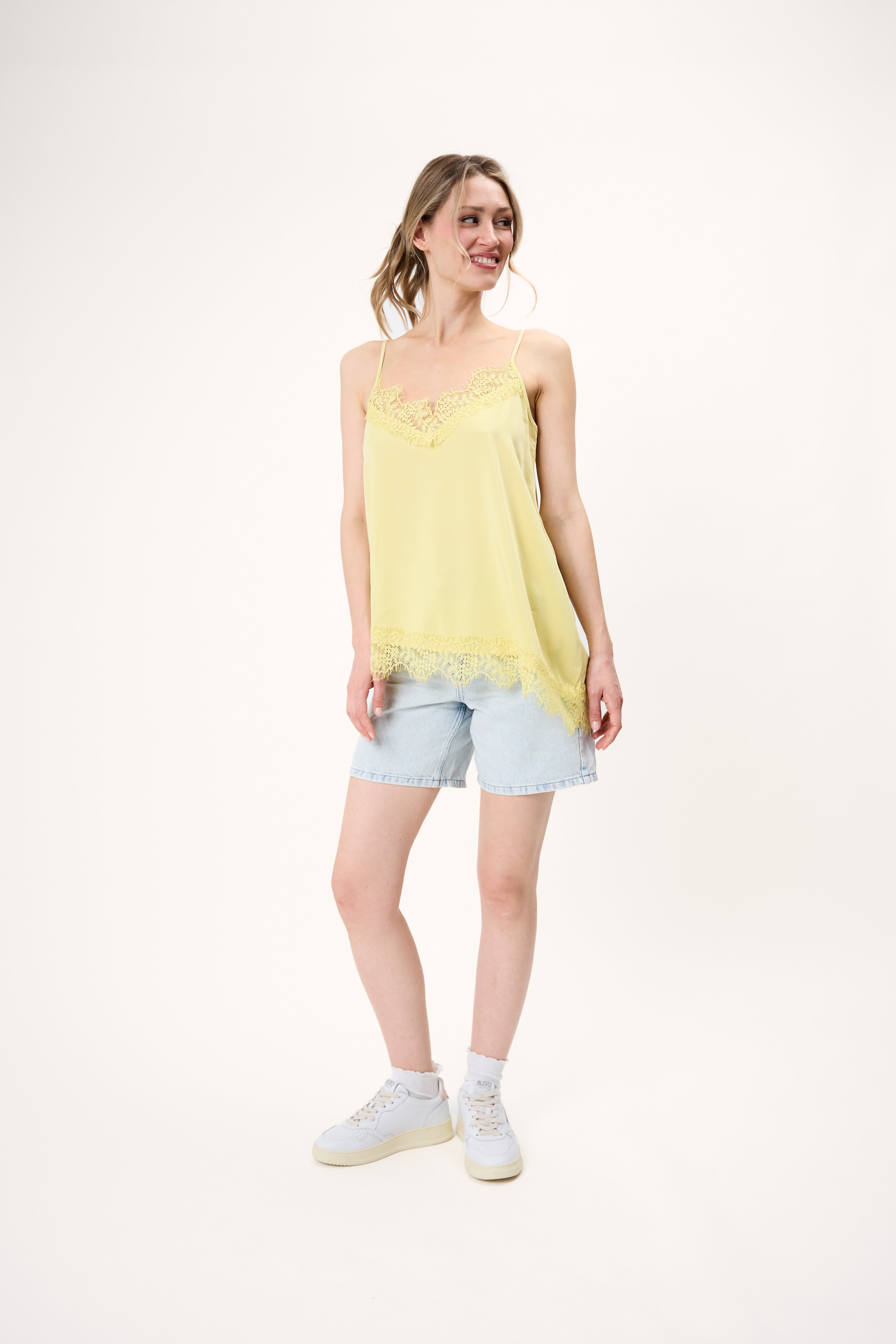 Tami Satin Top Butter Yellow