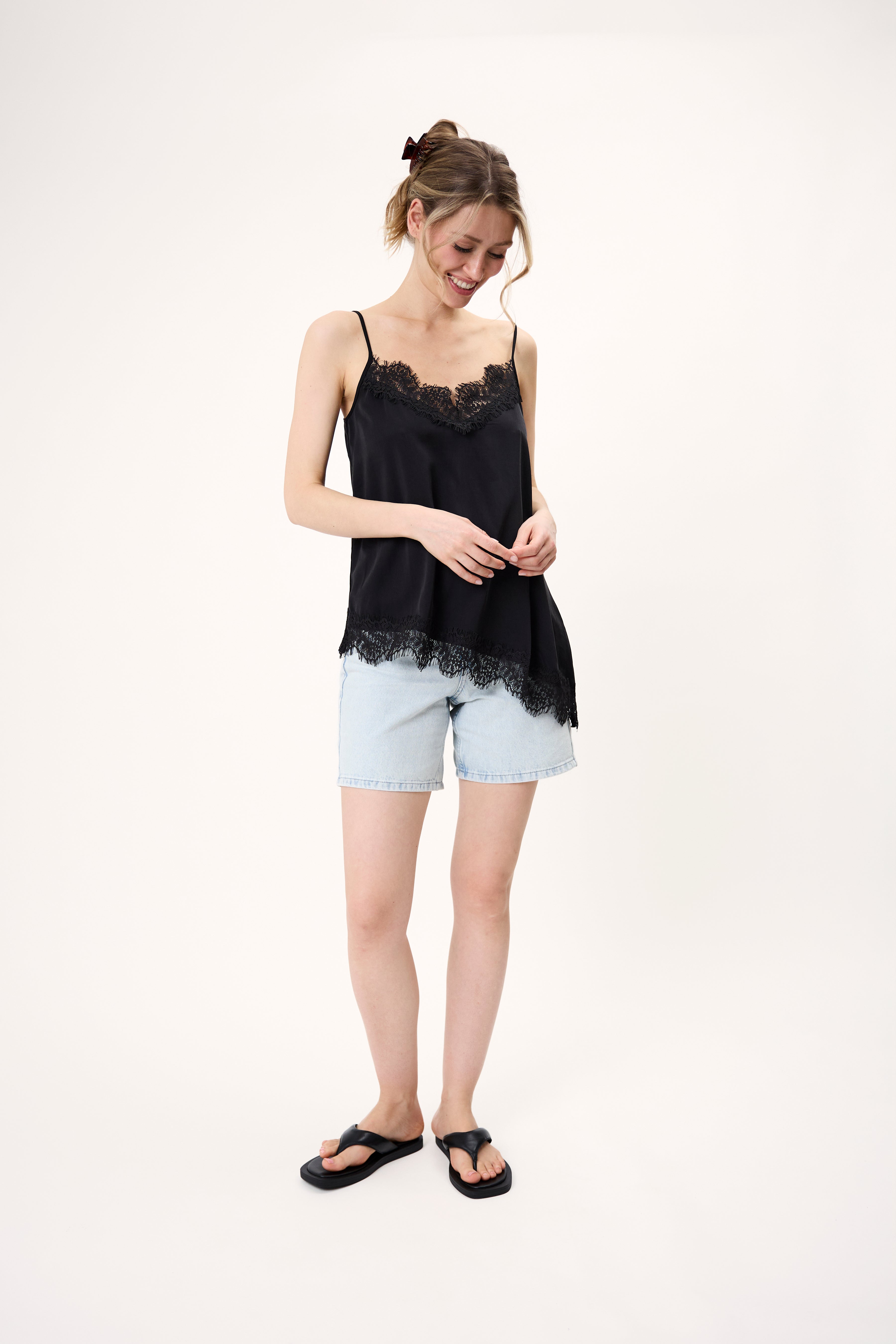 Tami Satin Top Black