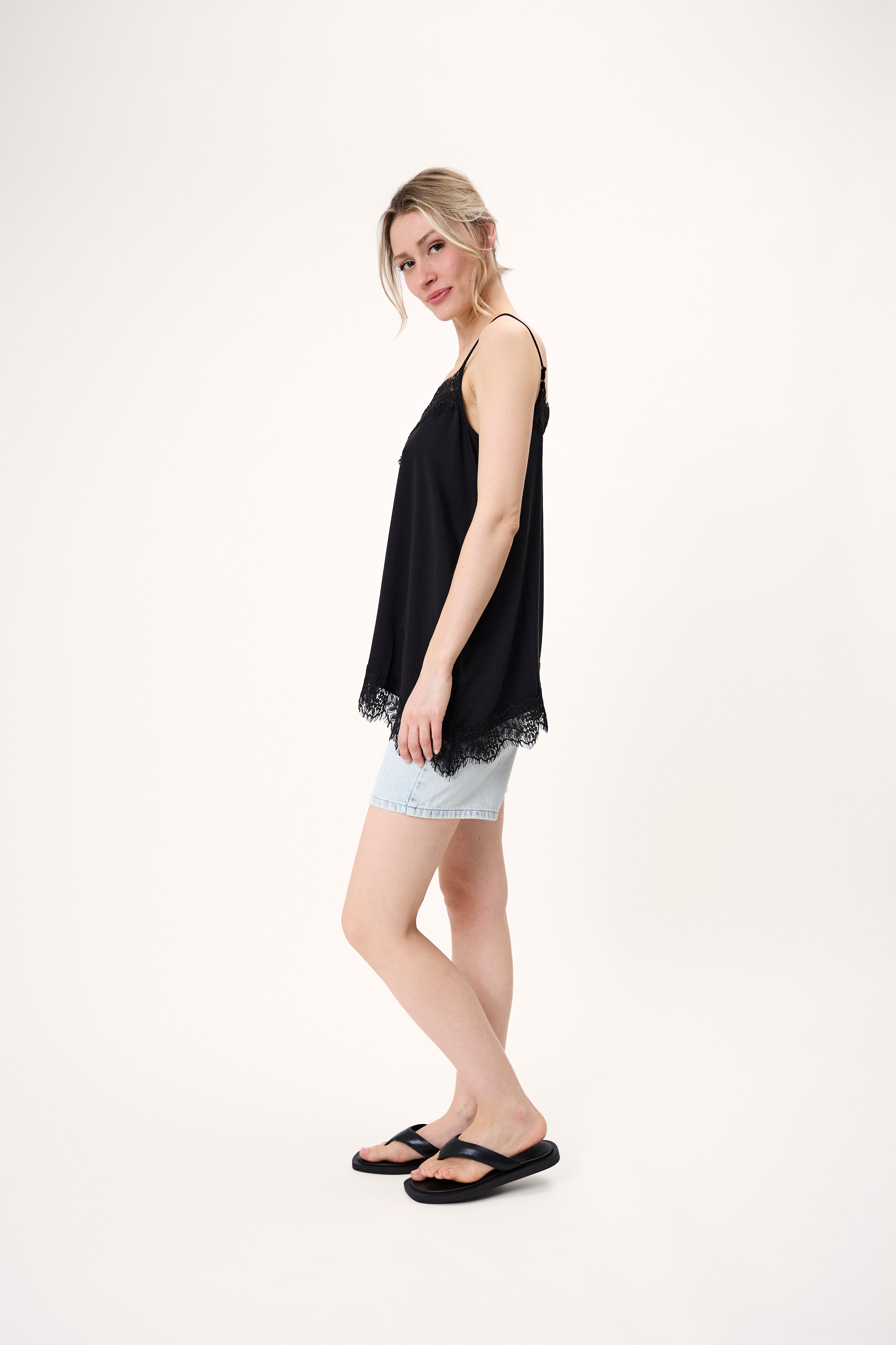Tami Satin Top Black