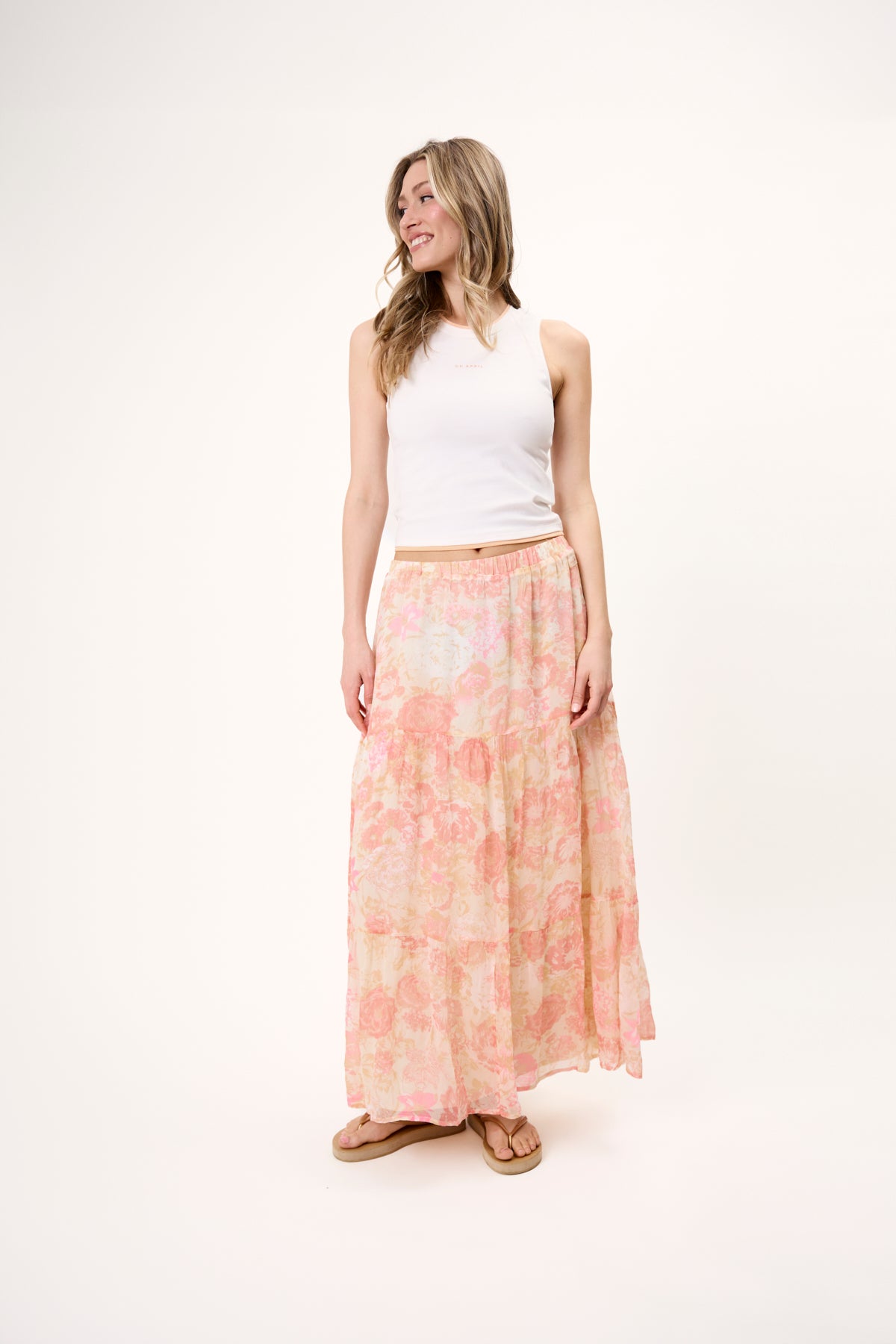Caloa Volant Skirt Soft Floral
