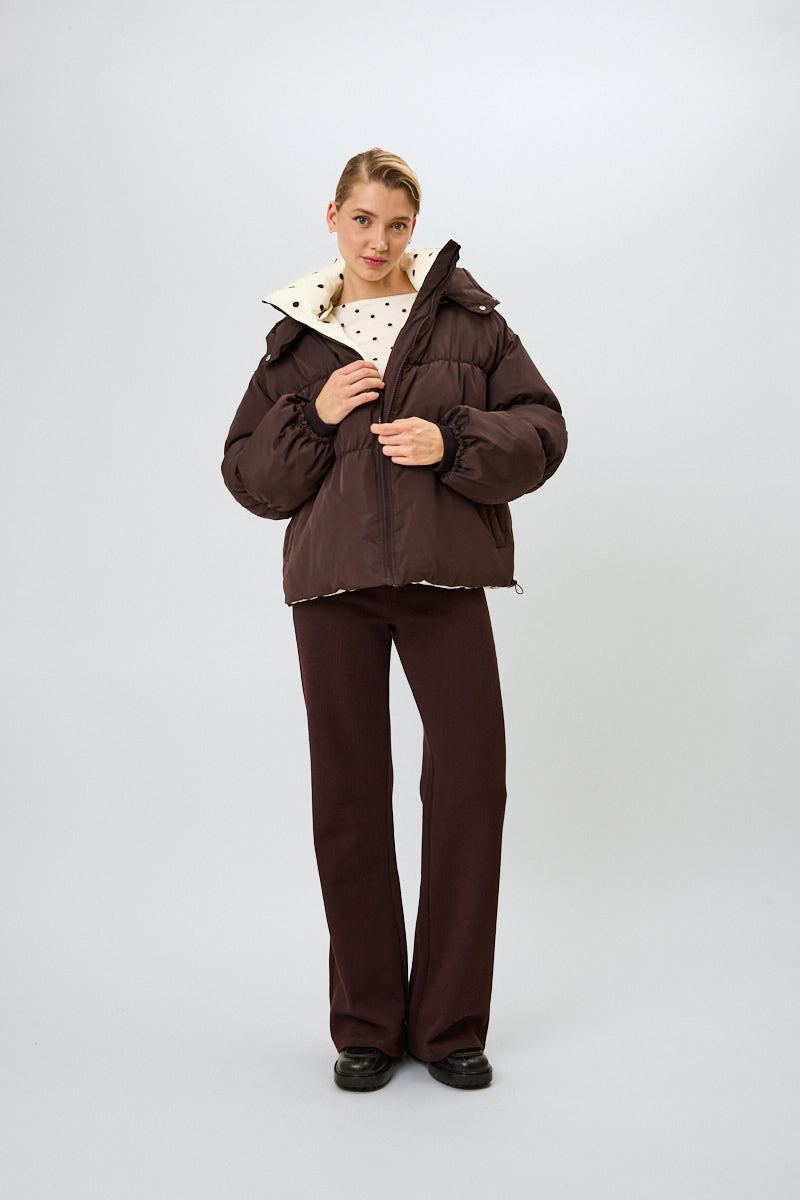 Nicky Puffer Jacket Truffle/Polkadots
