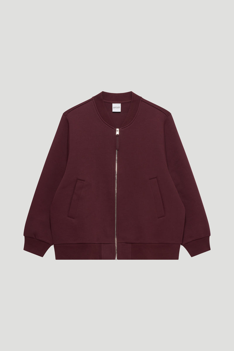 Niva Sweat Bomberjacket Aubergine Brown