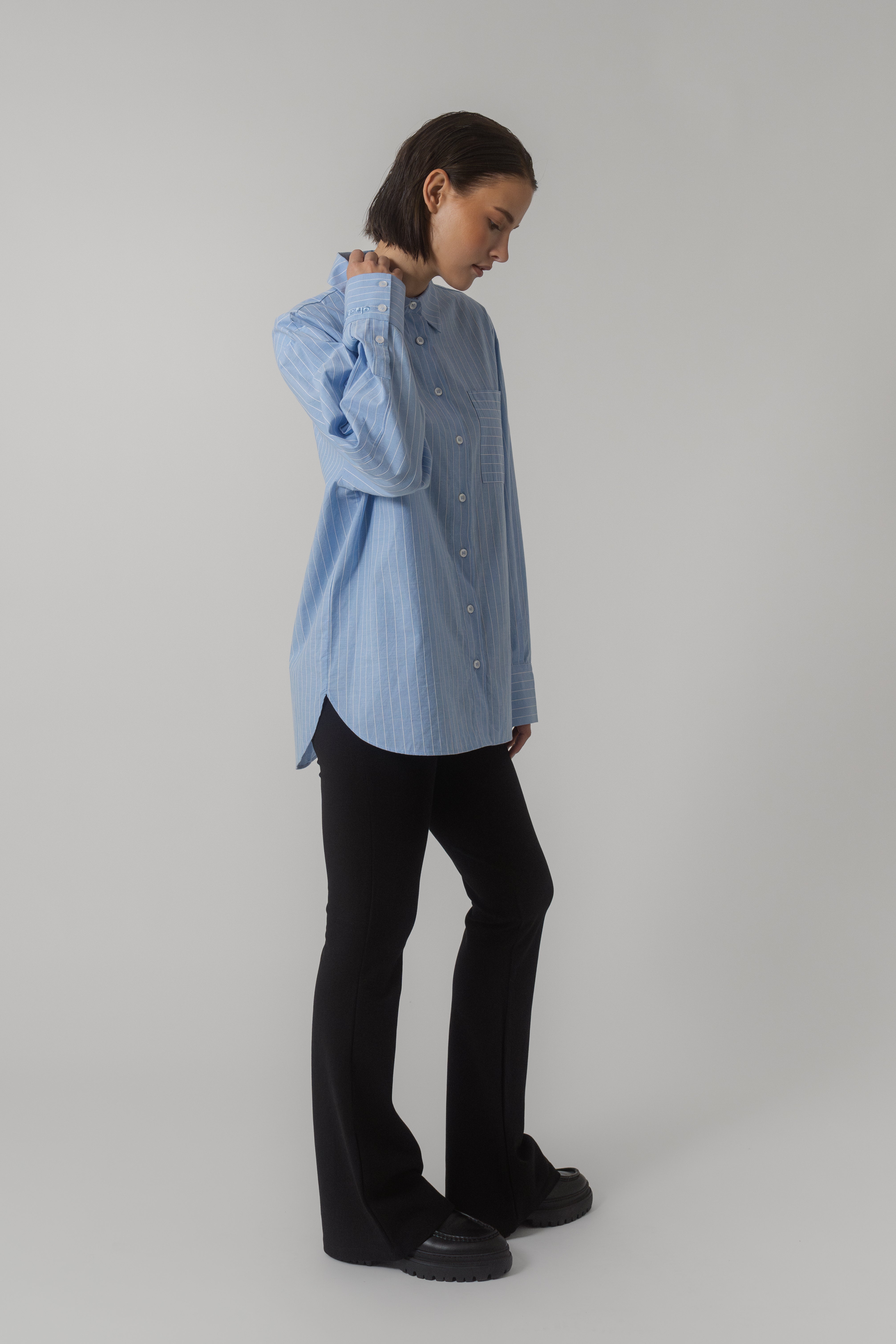 Nia Button Up Shirt Ice Blue