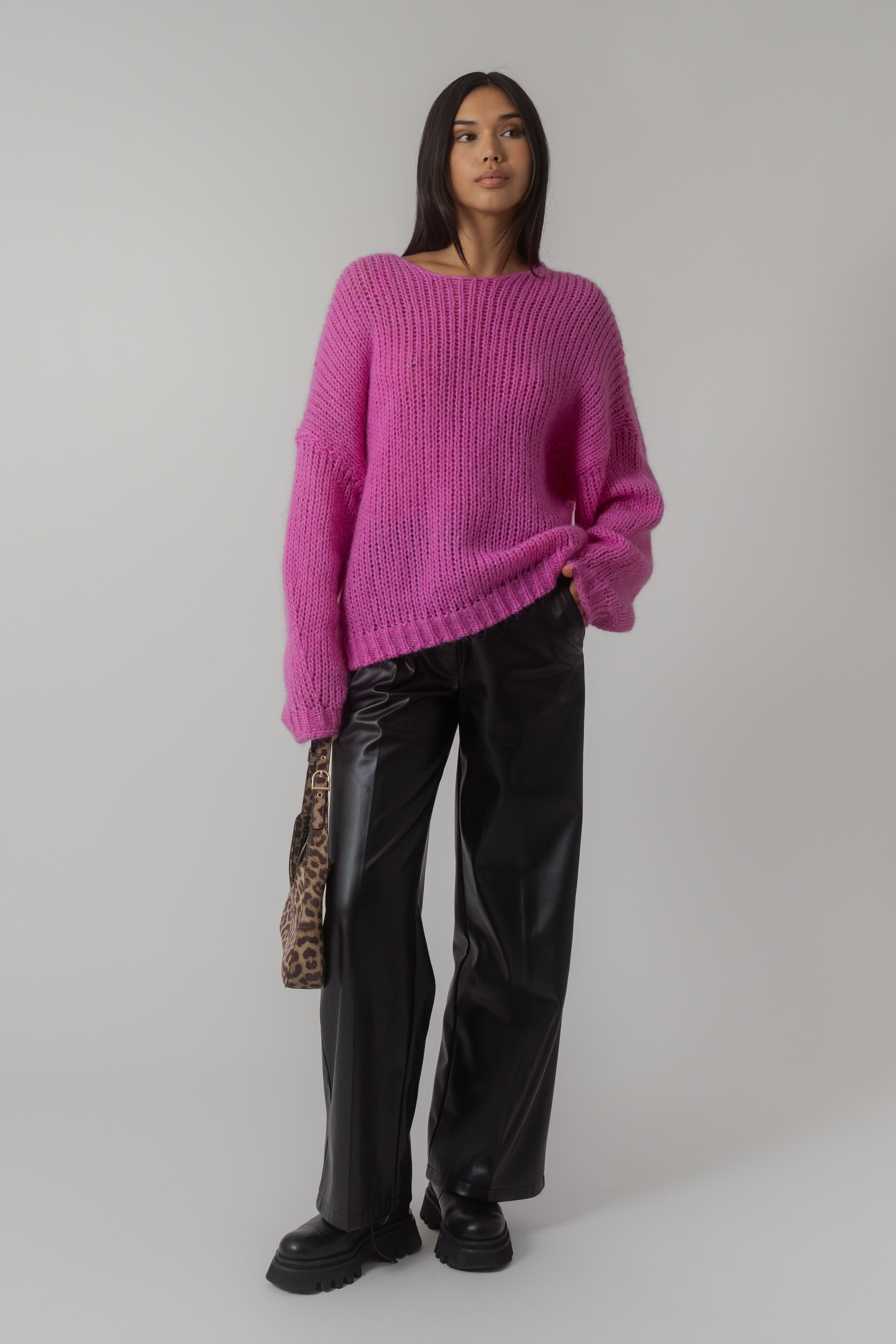 Safa Chunky Knit Jumper Deep Pink