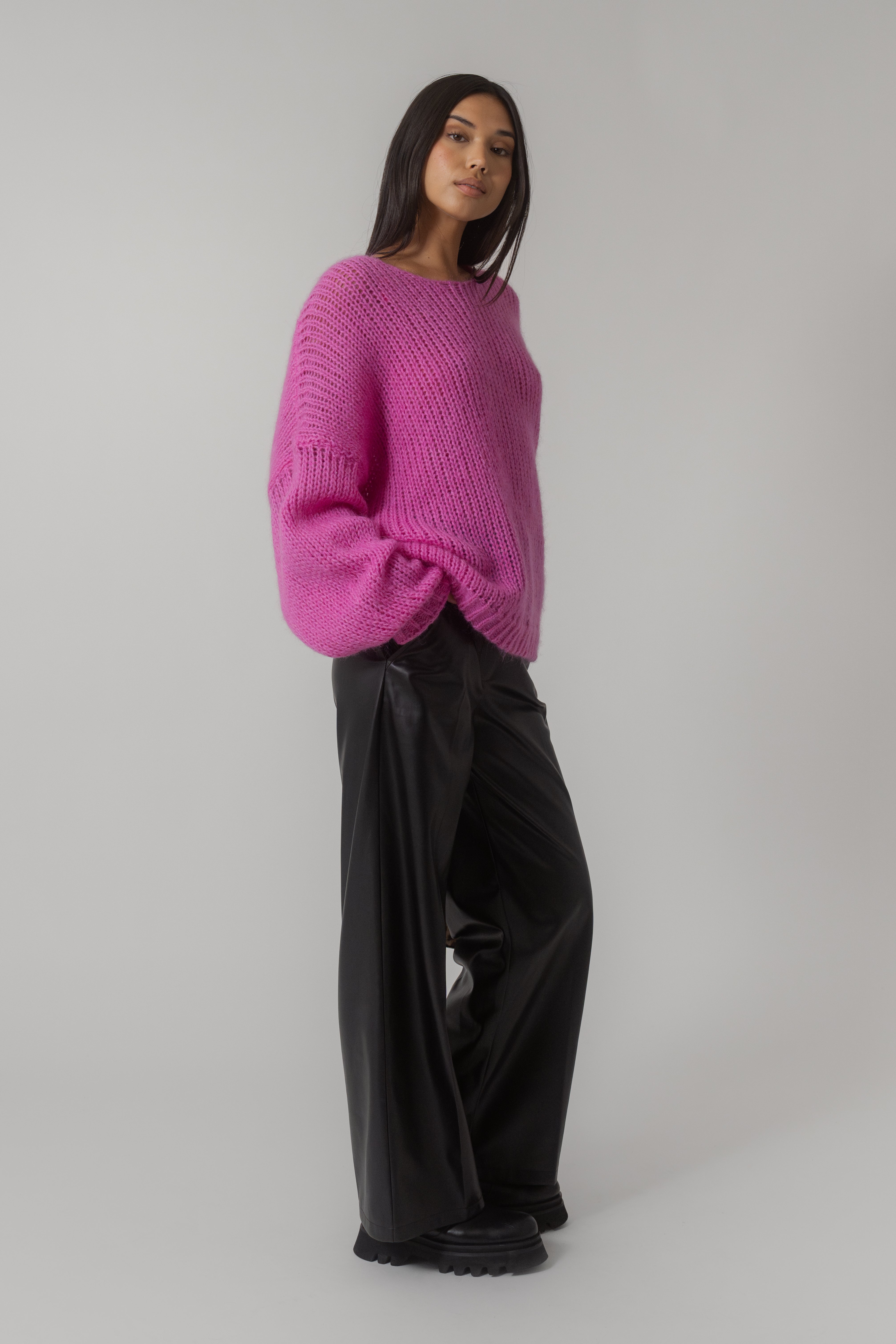 Safa Chunky Knit Jumper Deep Pink