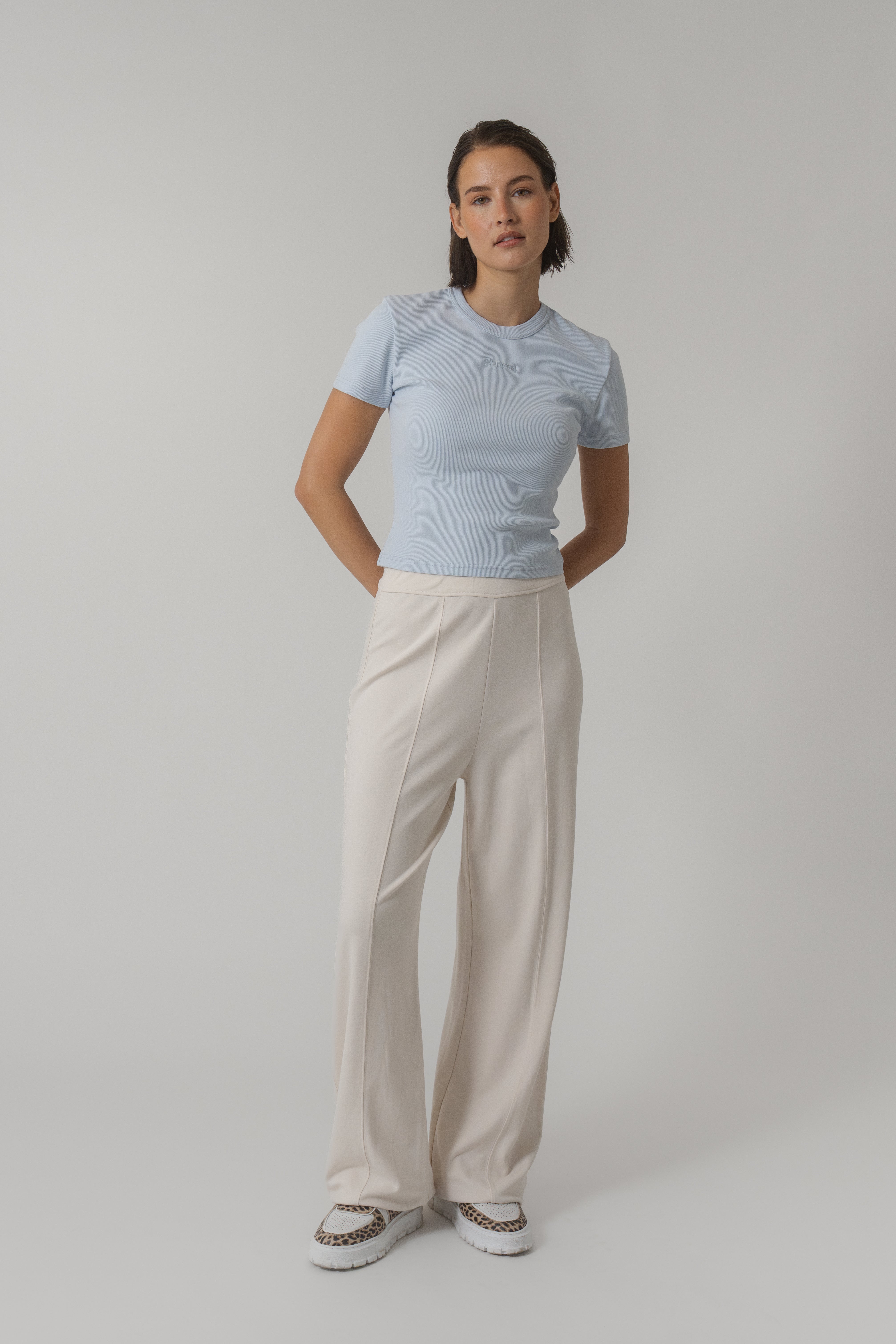 Velah Wide Leg Trousers Sand