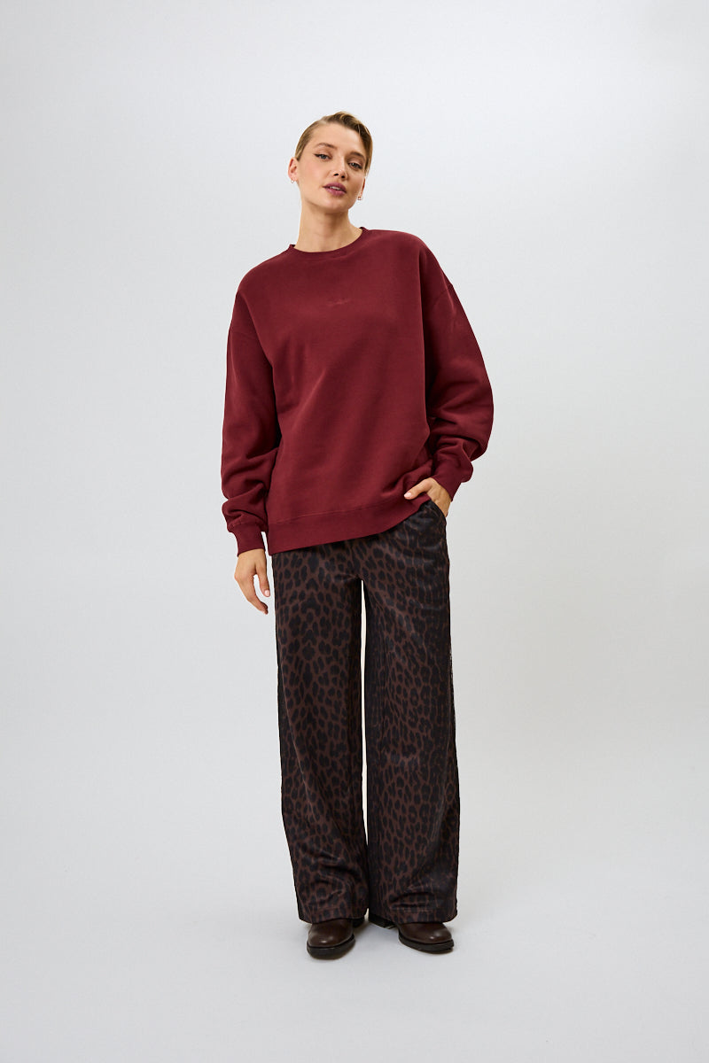 OV Sweater Good Karma Wave Merlot