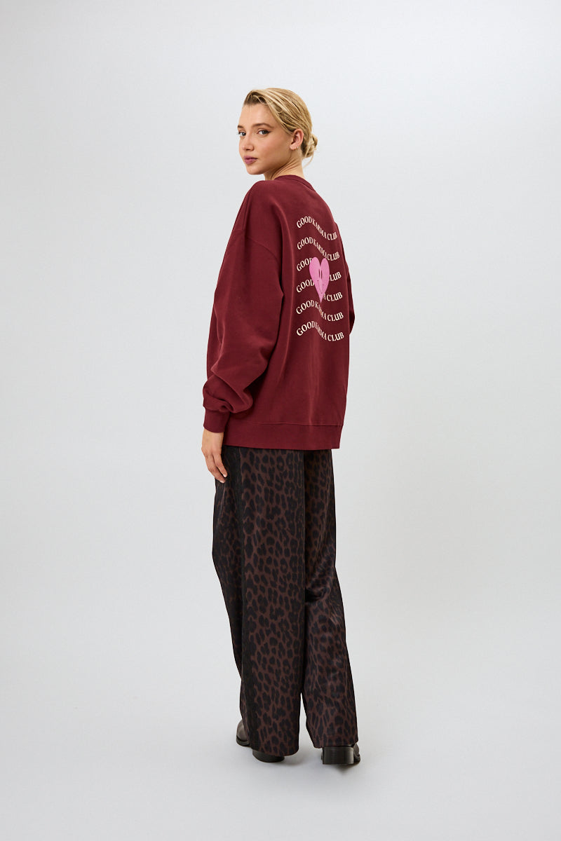 OV Sweater Good Karma Wave Merlot