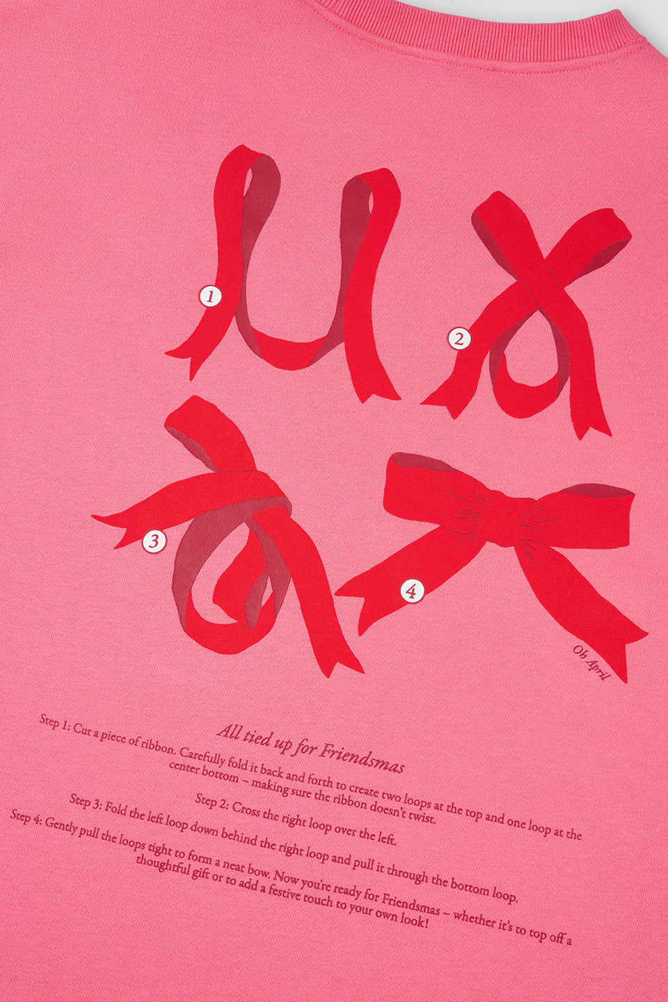 OV Sweater Ribbon Guide Dark Rose