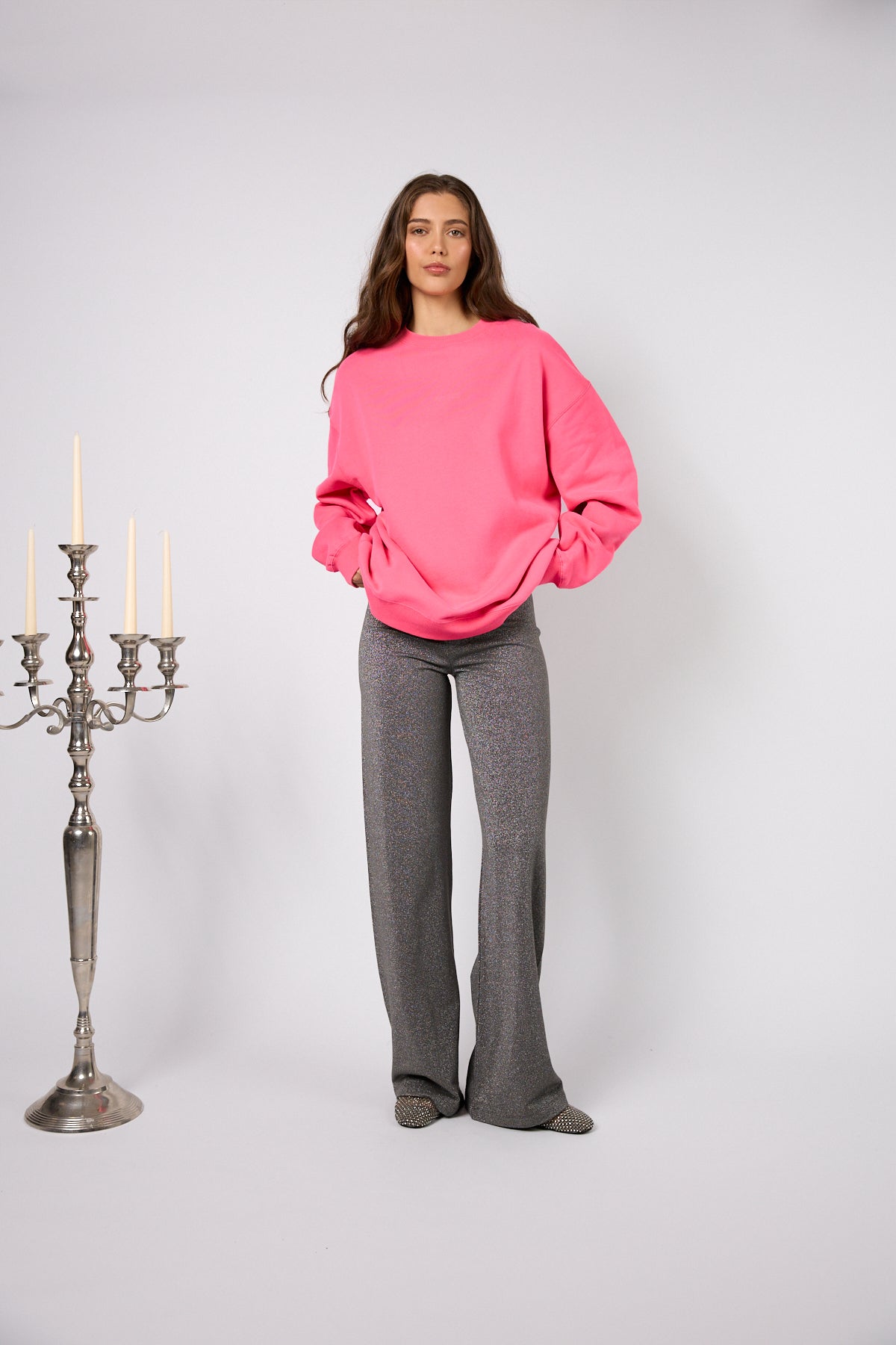 OV Sweater Ribbon Guide Dark Rose