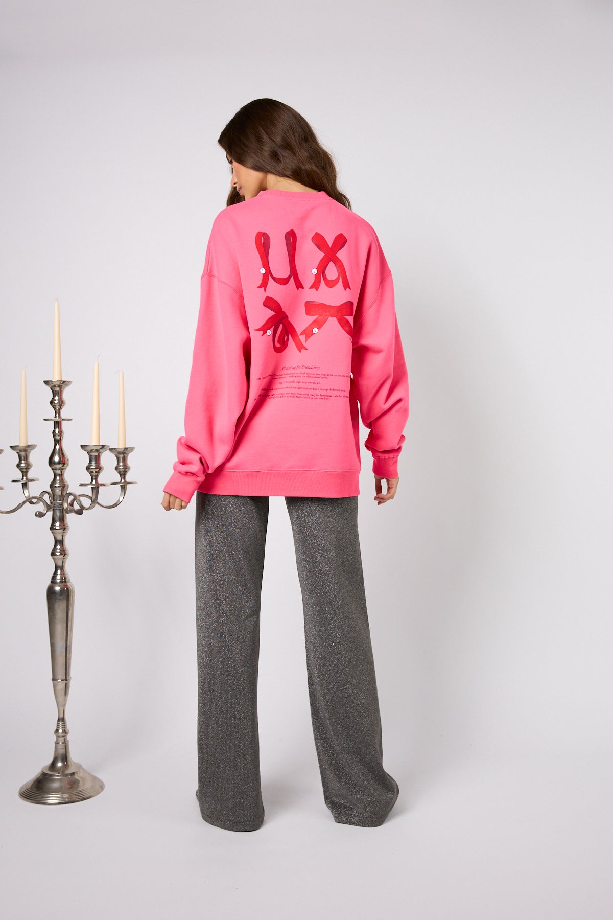 OV Sweater Ribbon Guide Dark Rose