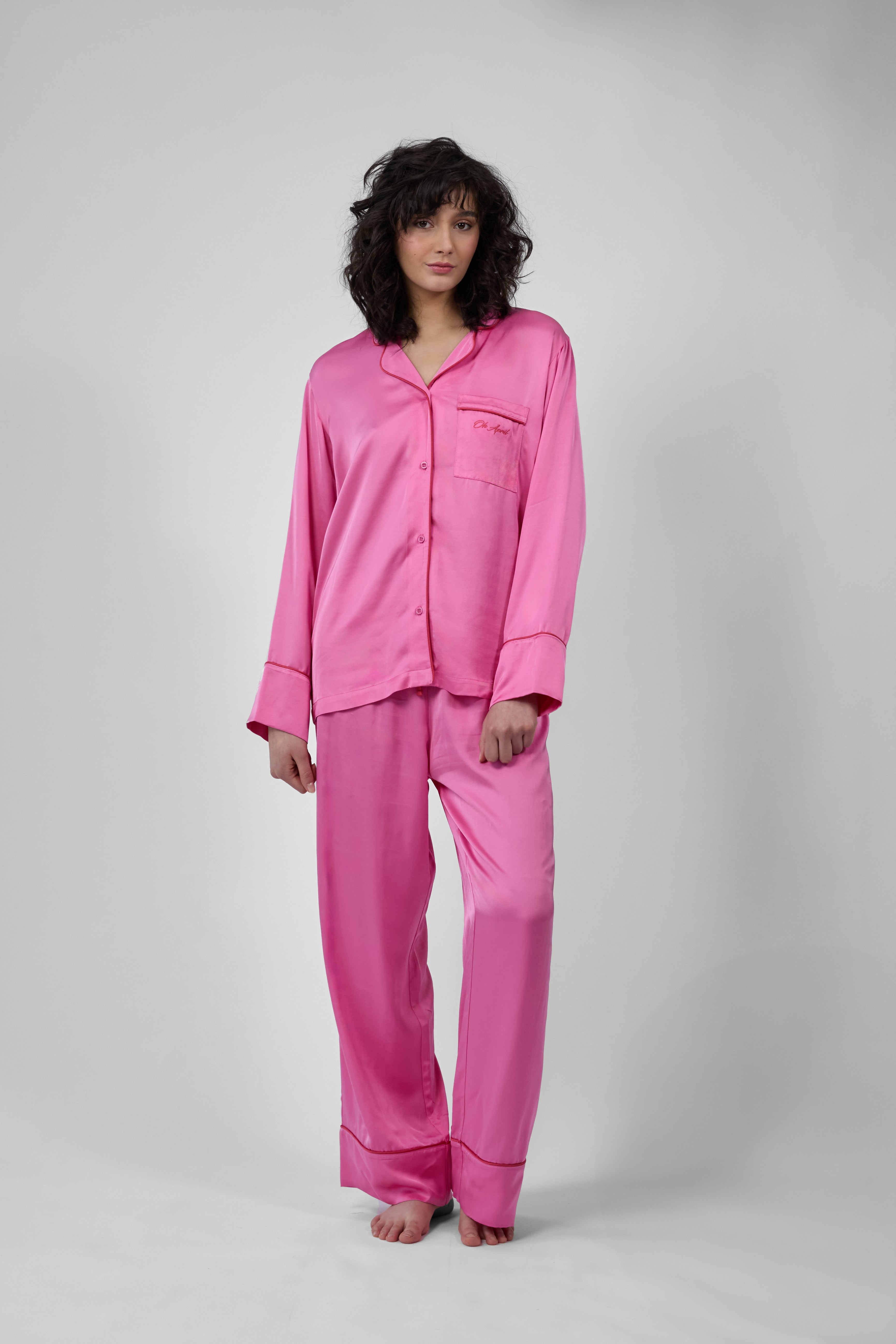 Feja Satin Pyjama Pink / Red