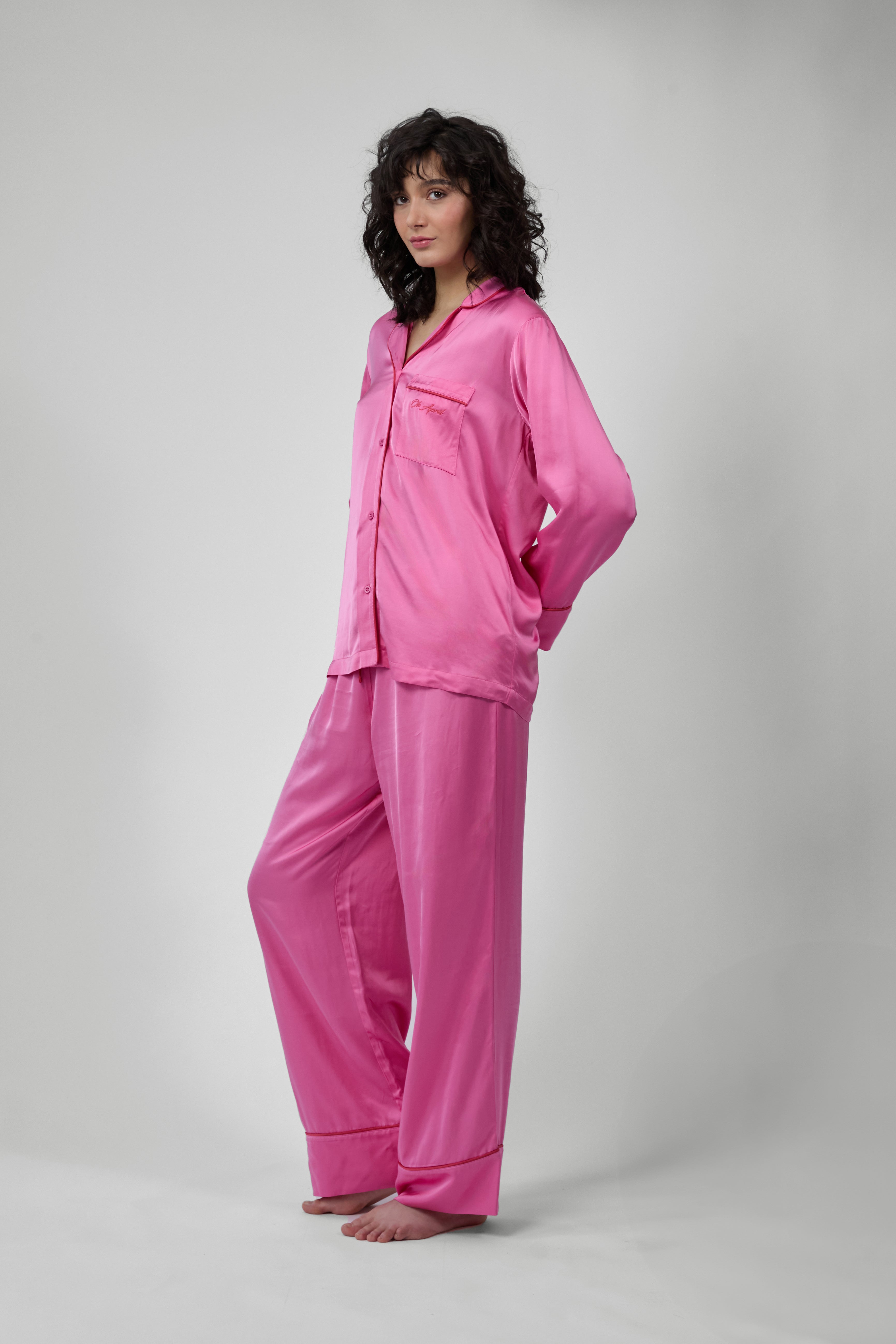 Feja Satin Pyjama Pink / Red