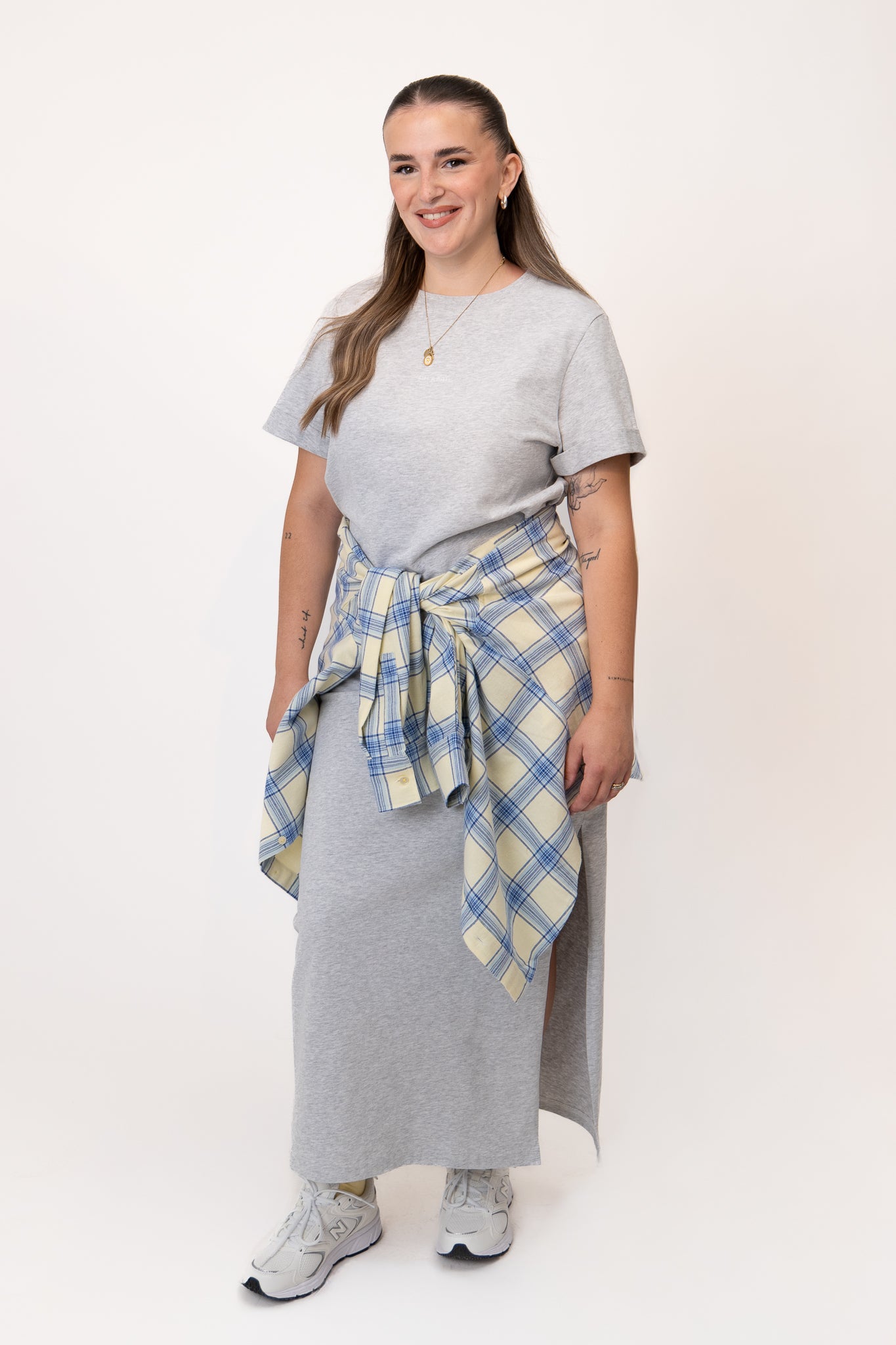 Juli Maxi T-Shirt Dress Grey Melange