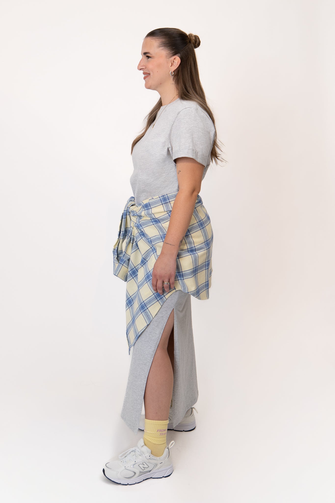 Juli Maxi T-Shirt Dress Grey Melange