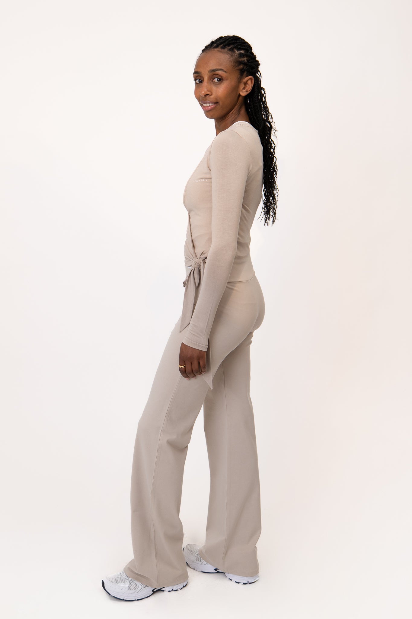 Luca Wrap Cardigan Taupe