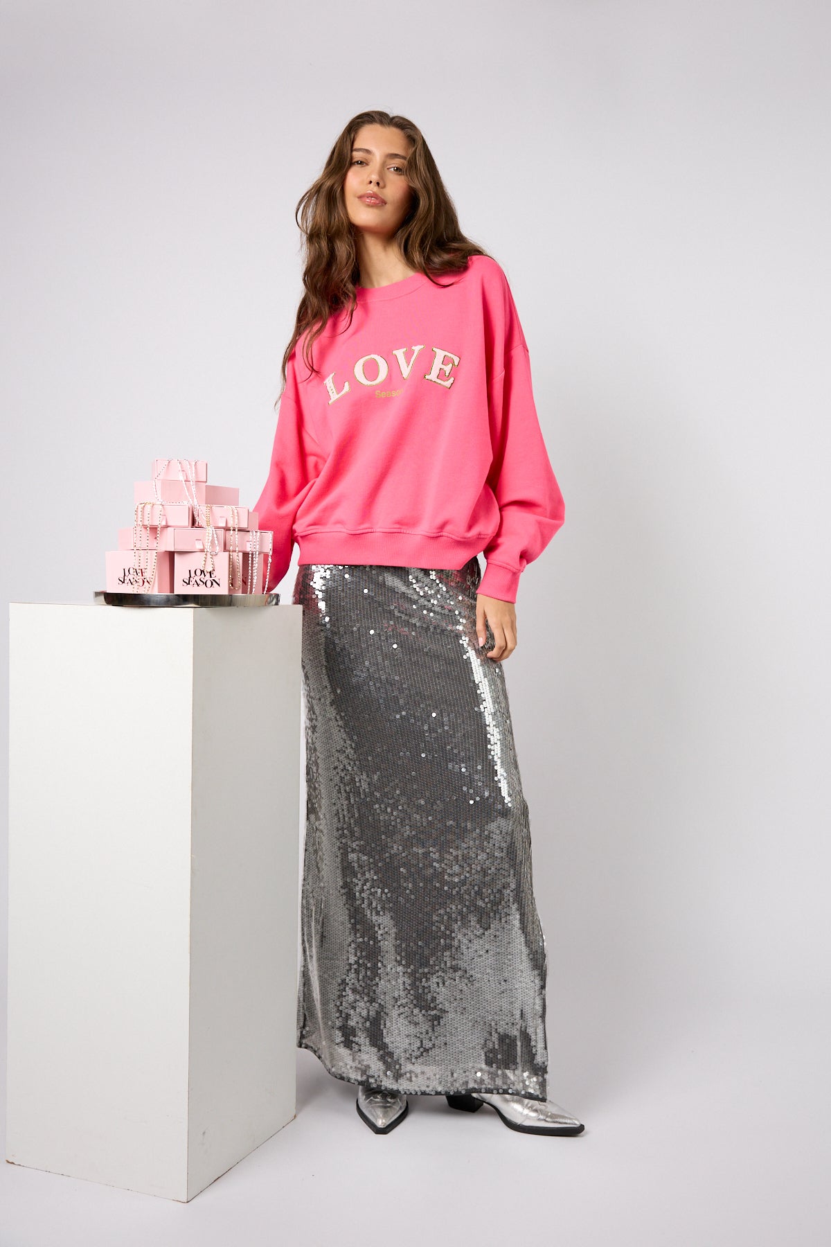 Regular Sweater Love Dark Rose