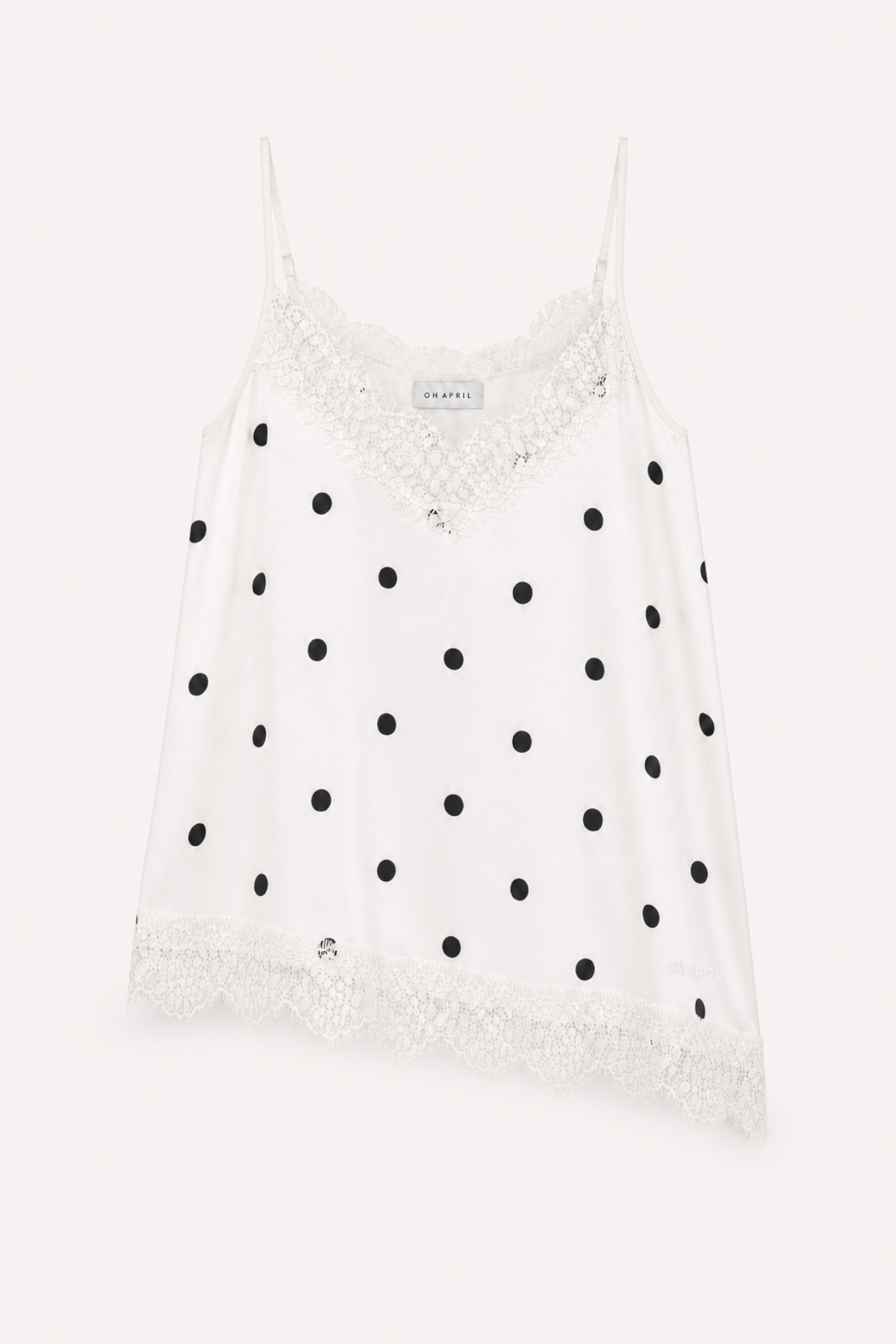 Tami Satin Top Off White Polkadot