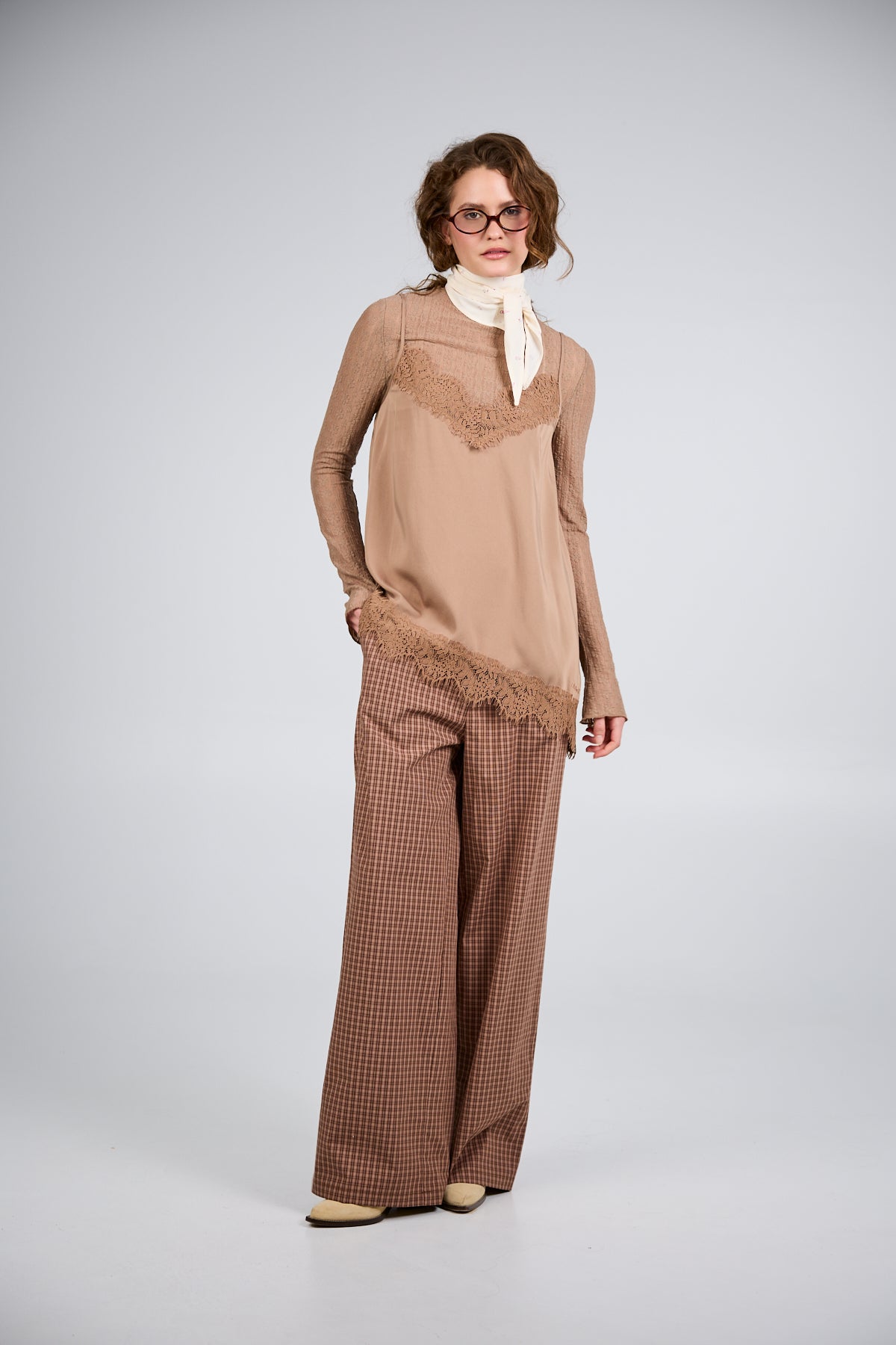 Tami Satin Top Almond Mist