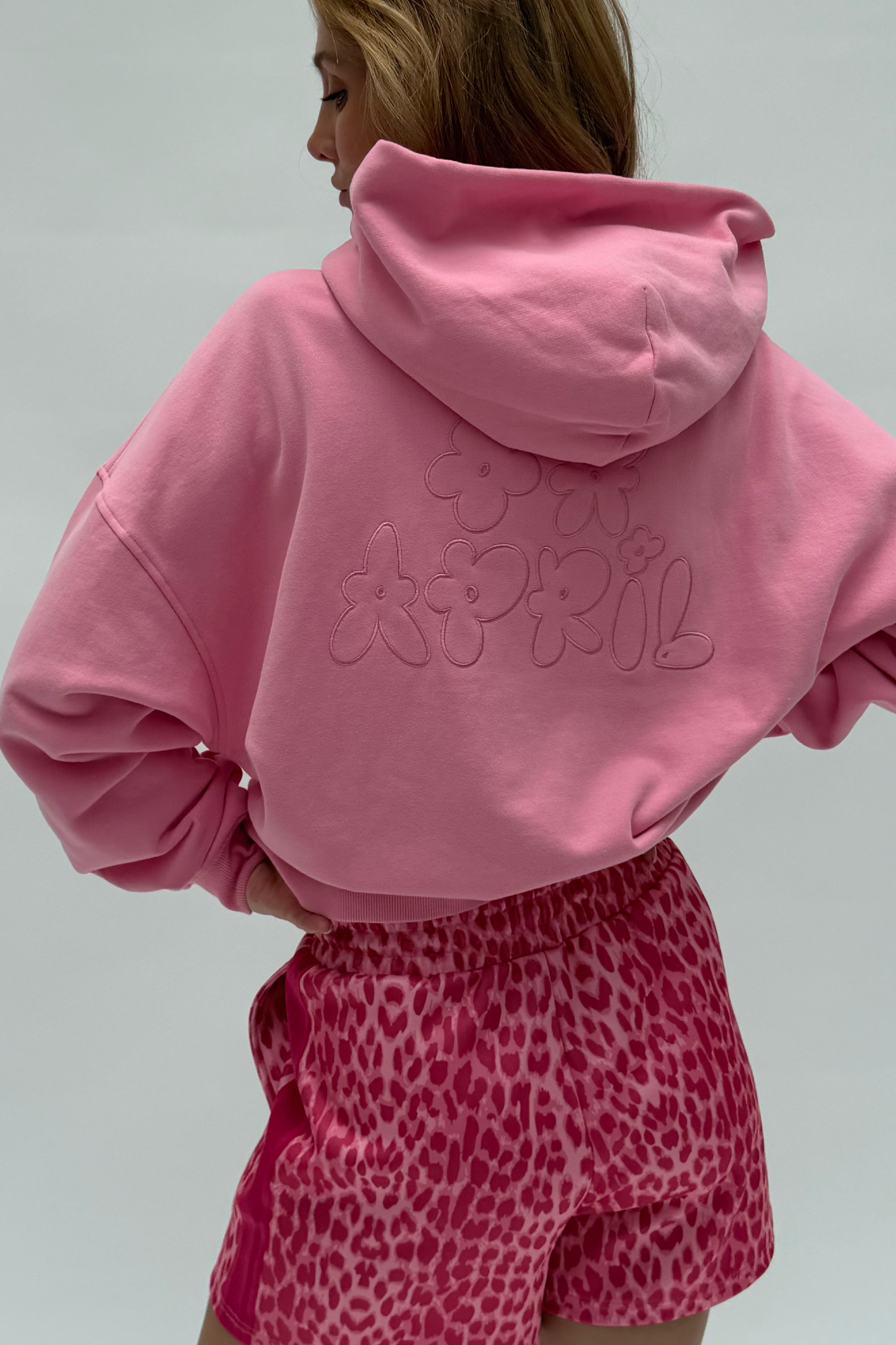 BF Zip Hoodie Flower Light Pink