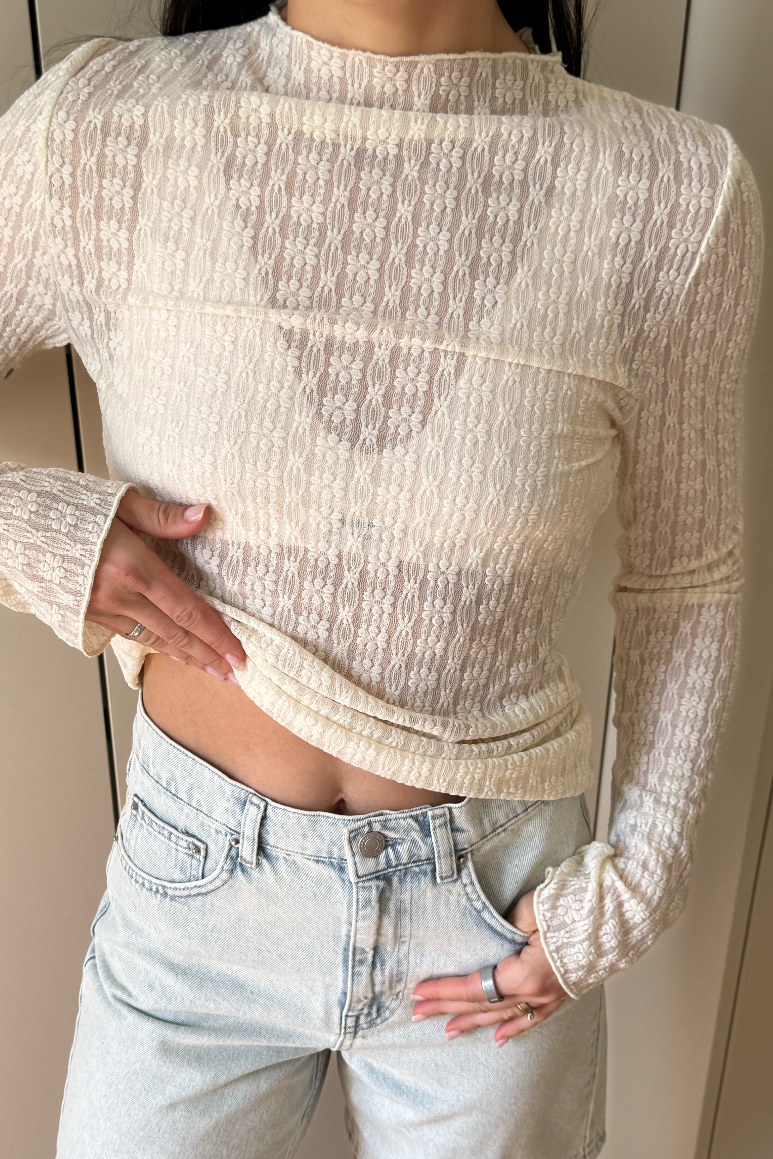 Zahara Lace Longsleeve Off White