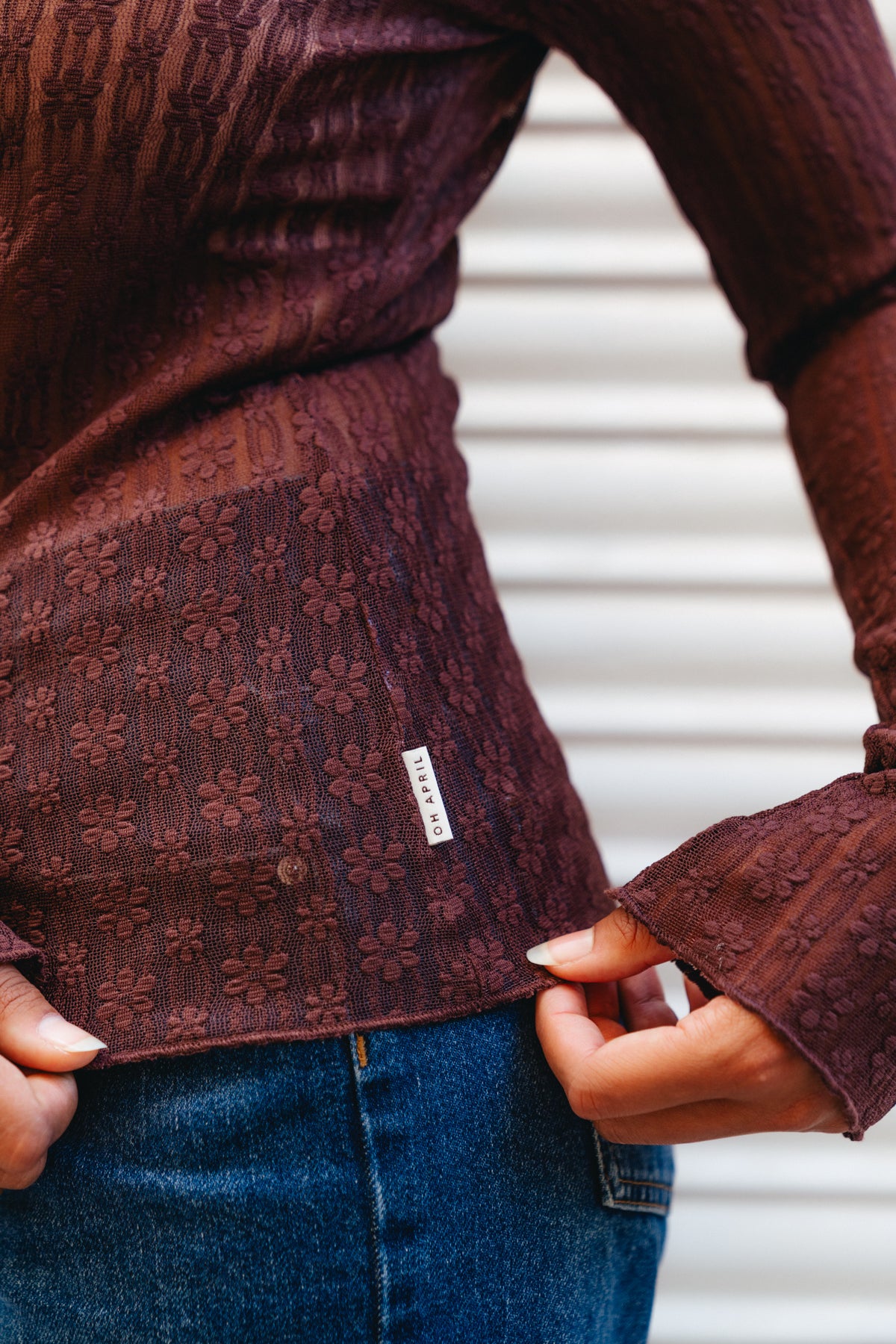 Zahara Lace Longsleeve Dark Brown