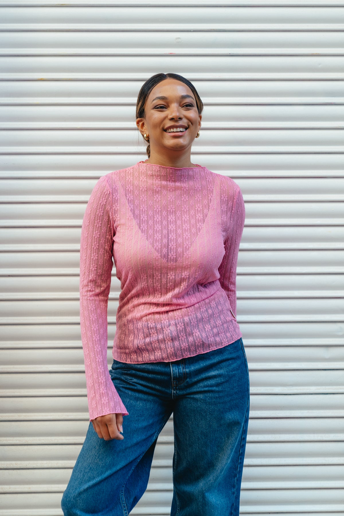 Zahara Lace Longsleeve Pink