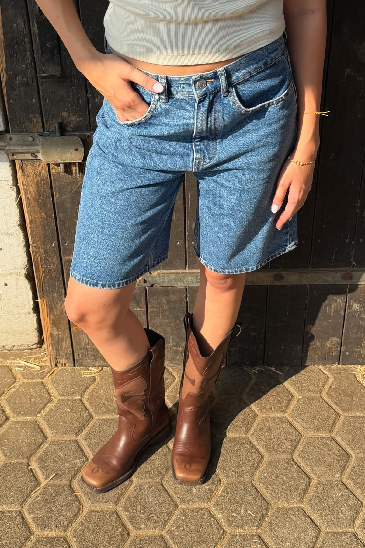 Alva Bermuda Denim Denim Mid Blue