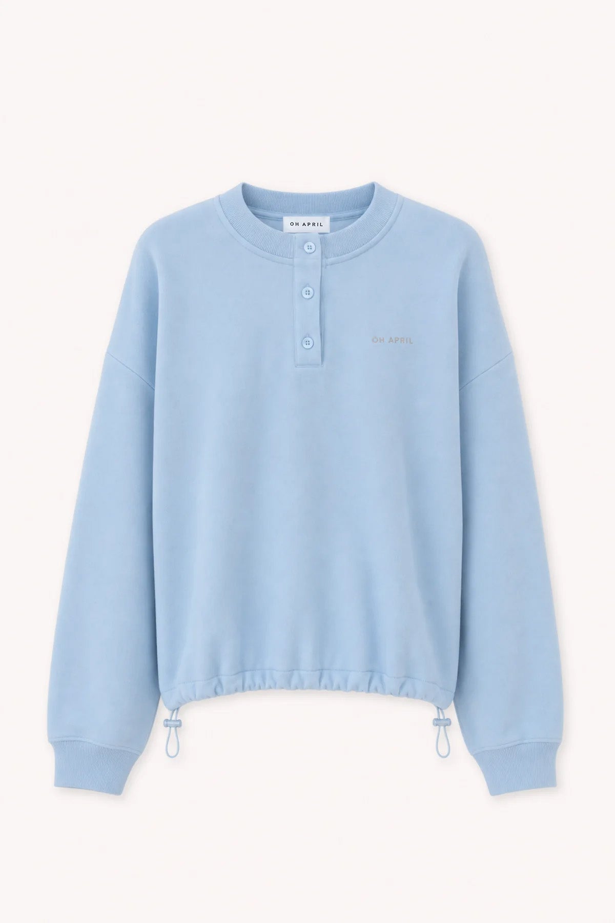 Boxy Sweatshirt mit Kordelzug – Sky Blue