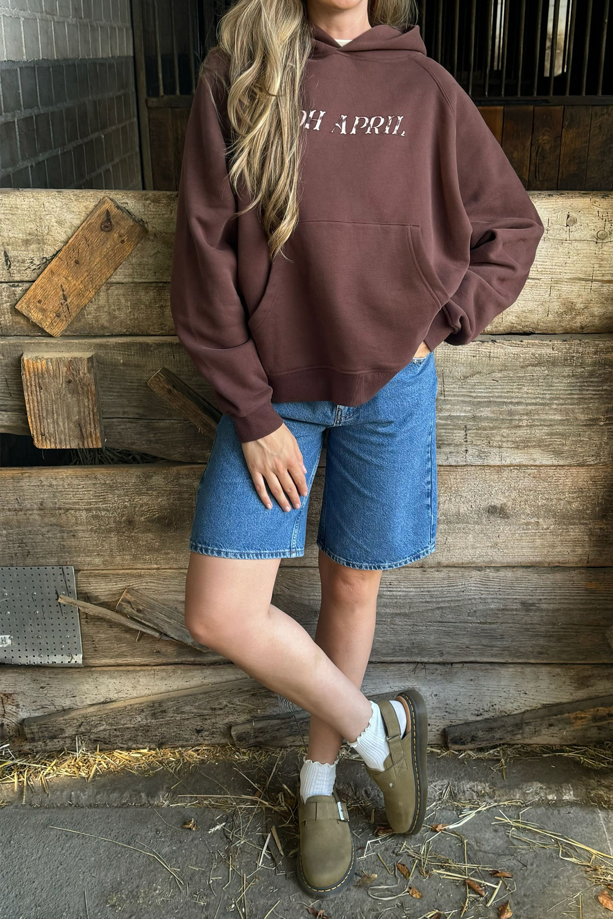 BF Hoodie Raglan Cow Dark Brown
