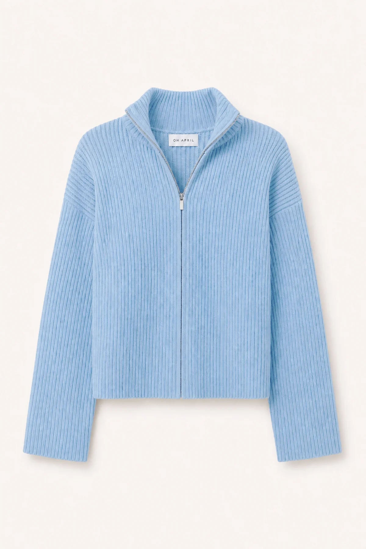 Strickcardigan mit Stehkragen – Sky Blue